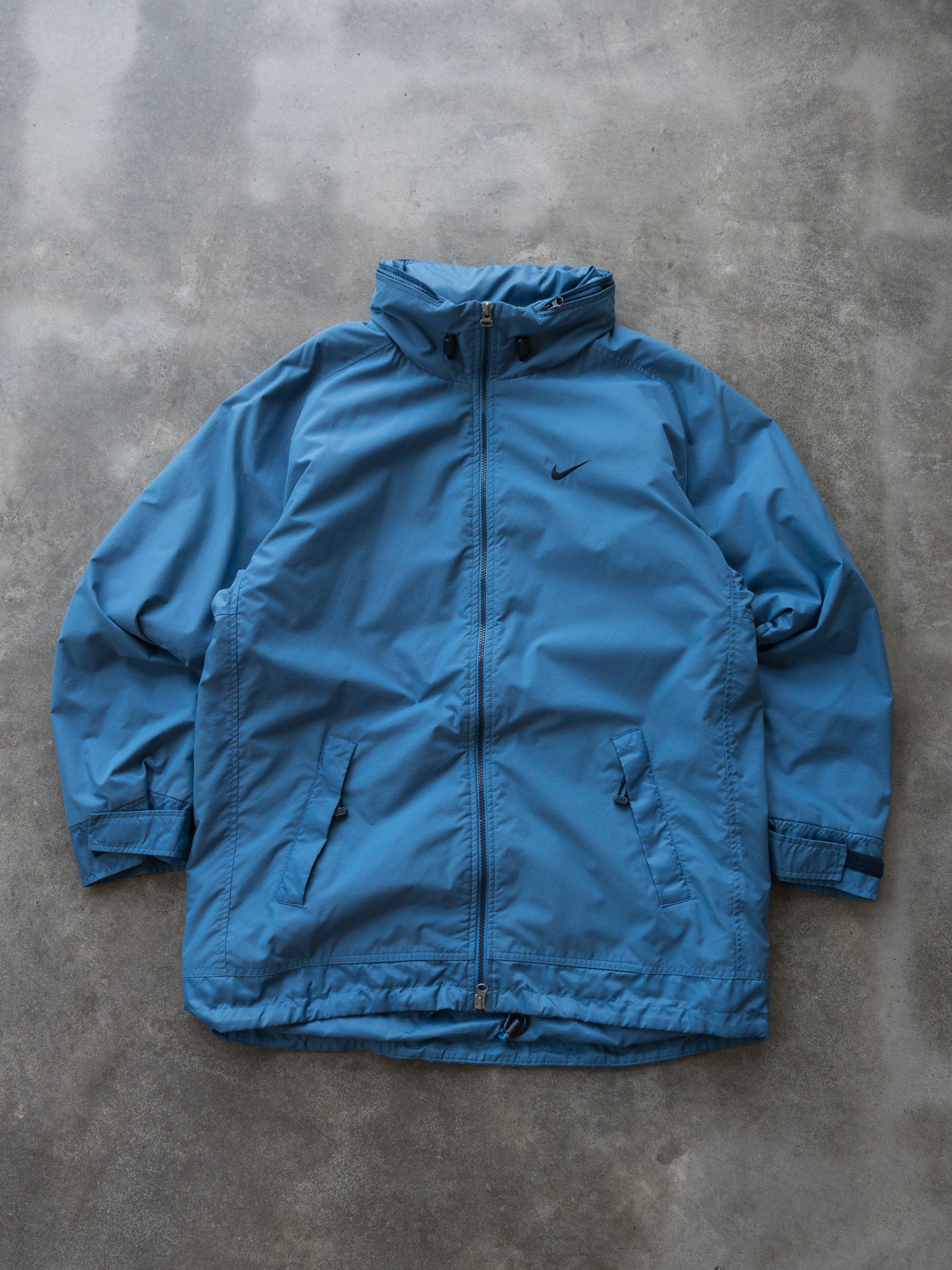 Vintage Blue Nike Padded Hooded Jacket (M)