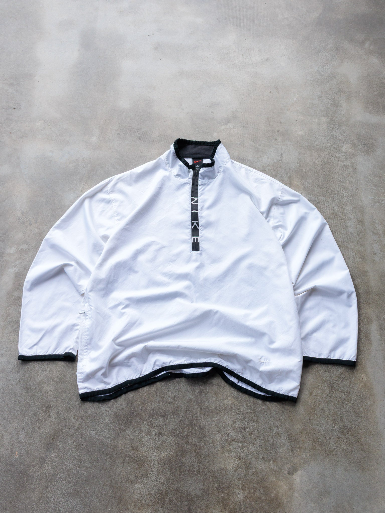 Vintage 90s White Nike Quarter Zip Pullover Jacket (L)