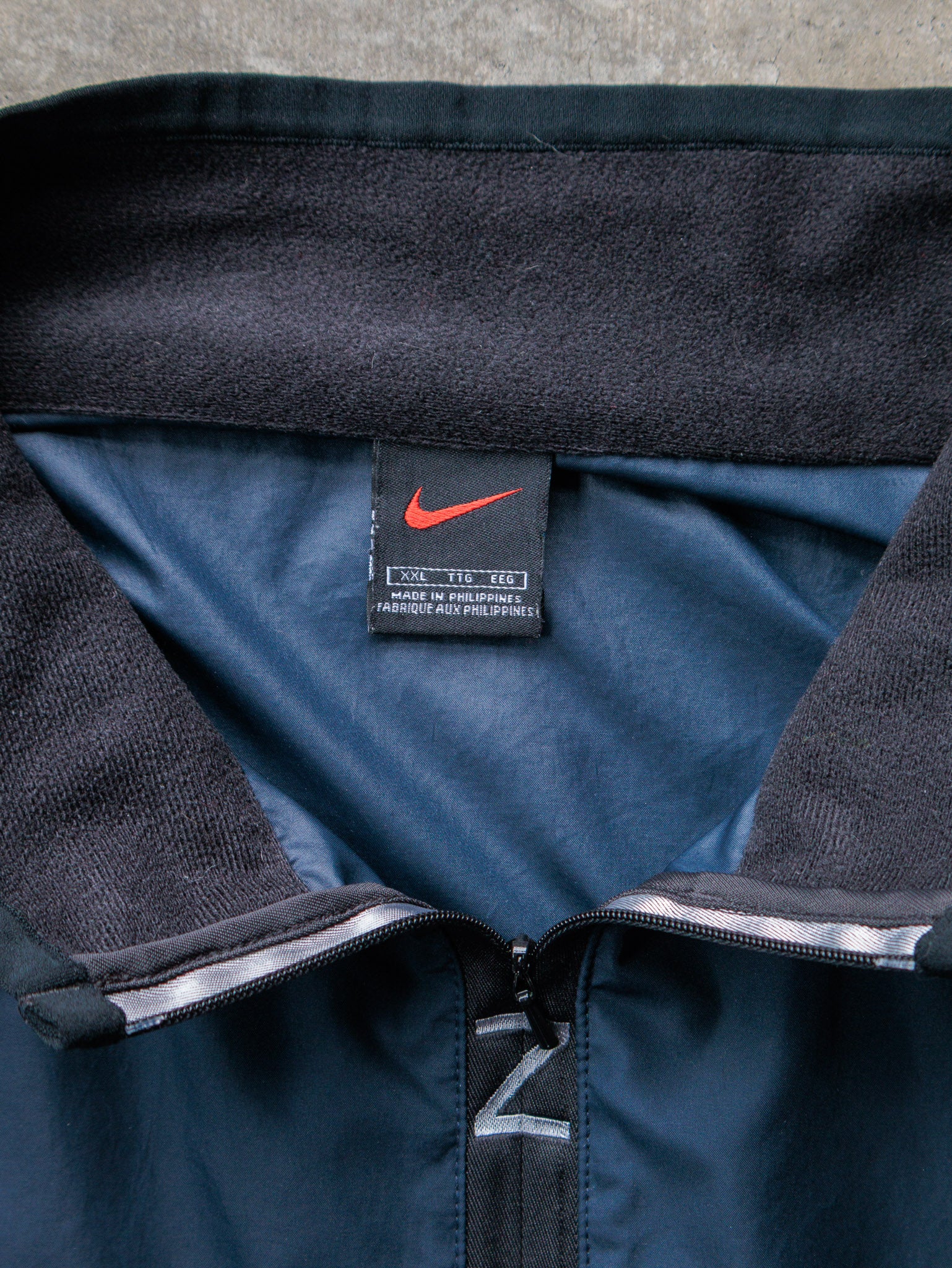 Vintage 90s Navy Nike Quarter Zip Pullover Jacket (2XL)