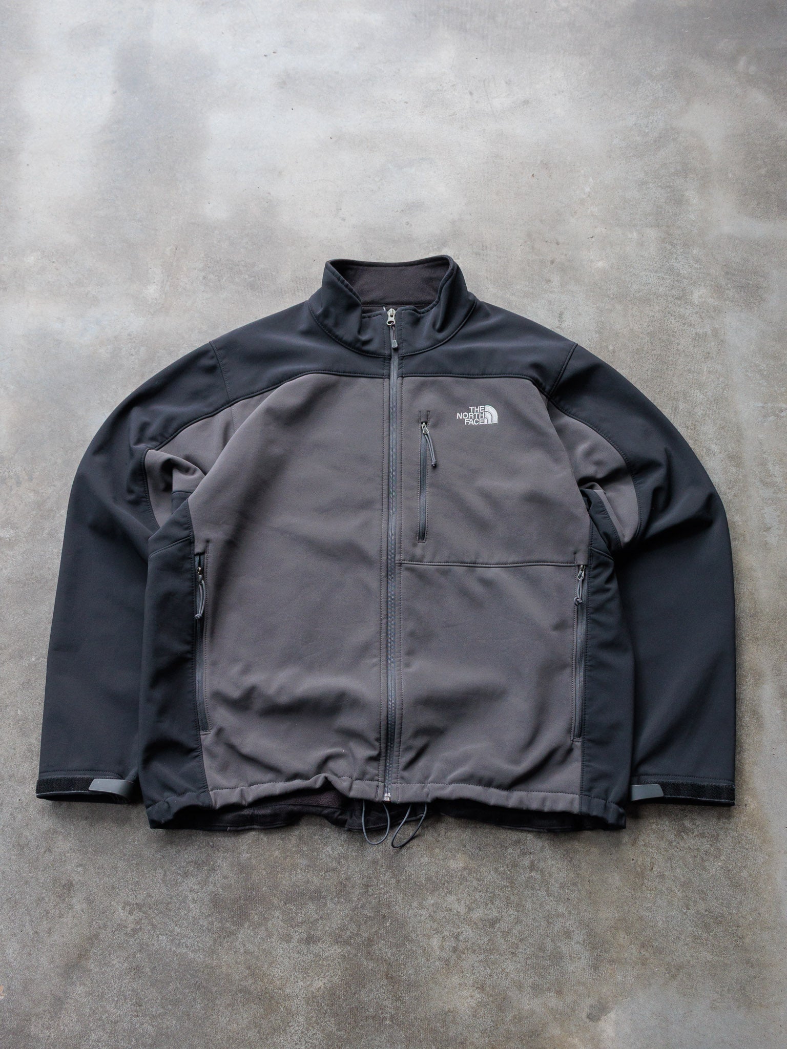 Vintage Grey & Black The North Face Apex Bionic Softshell Jacket (XL)