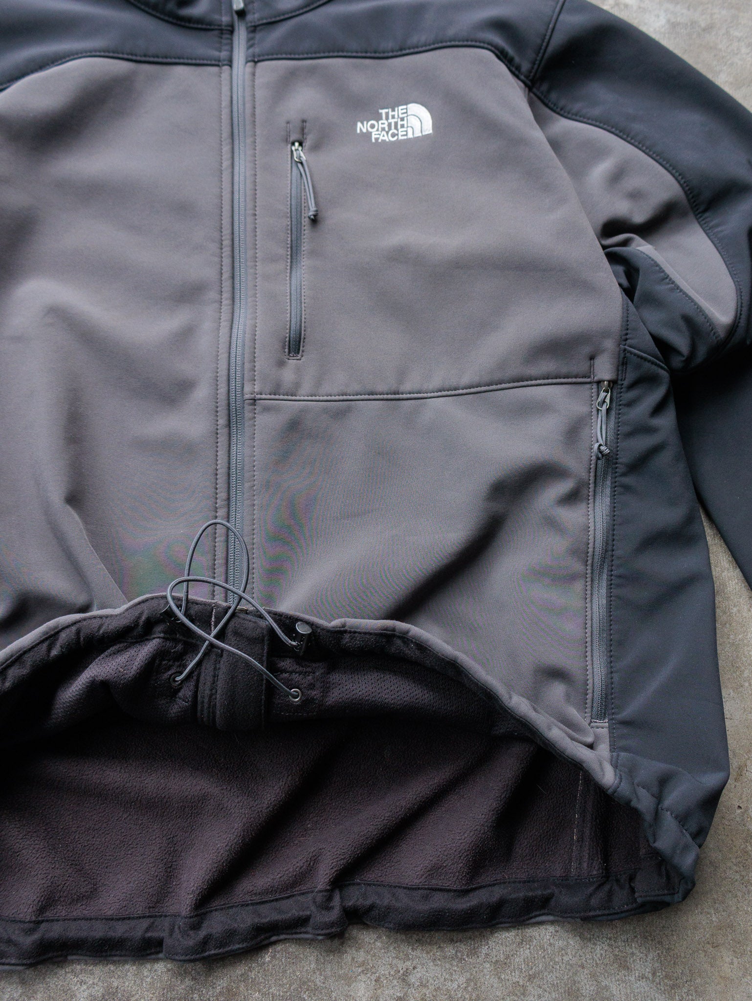 Vintage Grey & Black The North Face Apex Bionic Softshell Jacket (XL)