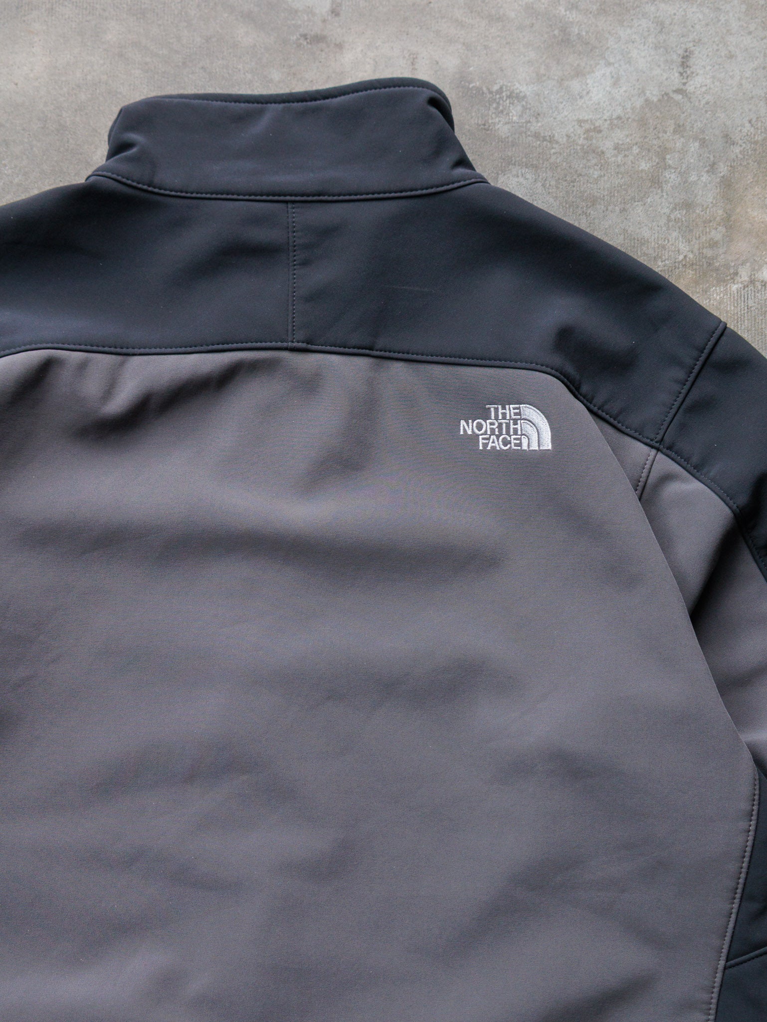 Vintage Grey & Black The North Face Apex Bionic Softshell Jacket (XL)