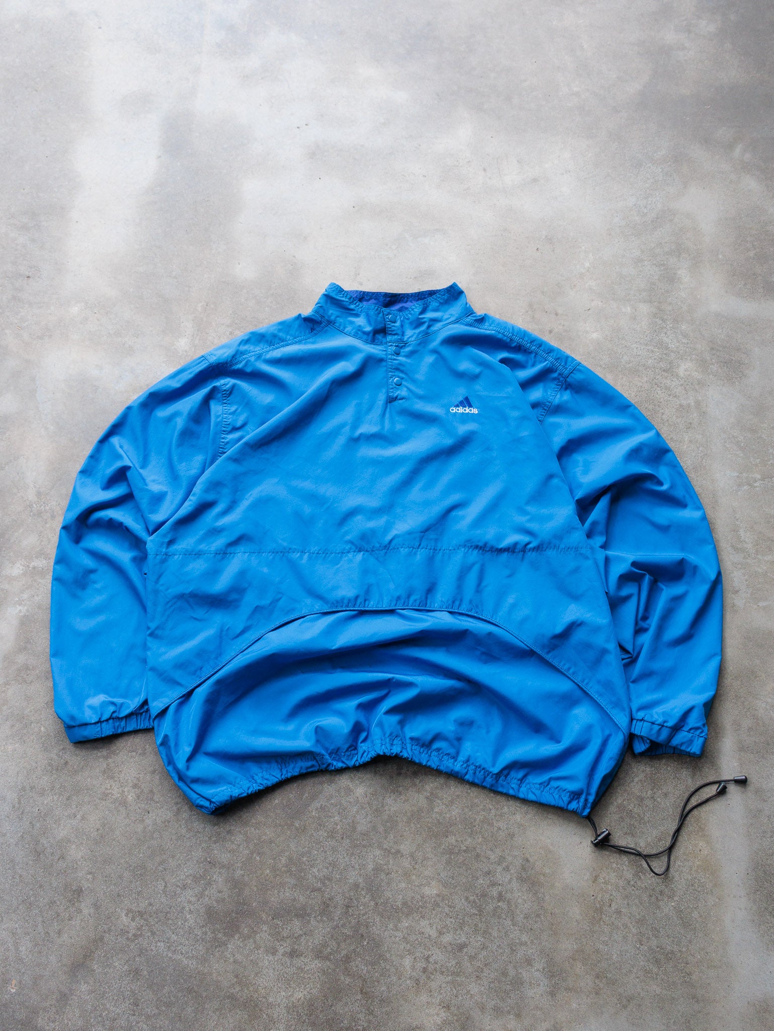 Vintage 00s Blue Adidas Three Stripe Windbreaker (2XL)