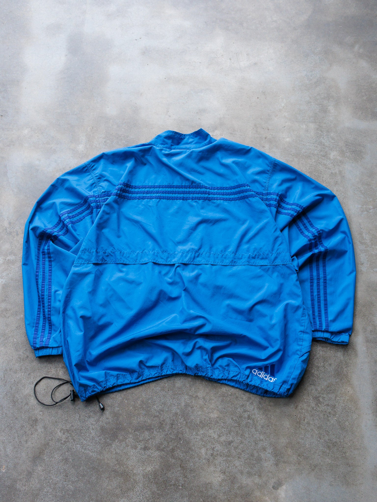 Vintage 00s Blue Adidas Three Stripe Windbreaker (2XL)