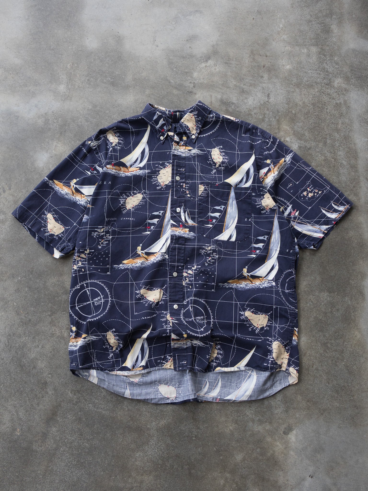 Vintage Nautica Sailing Print Shirt (L)