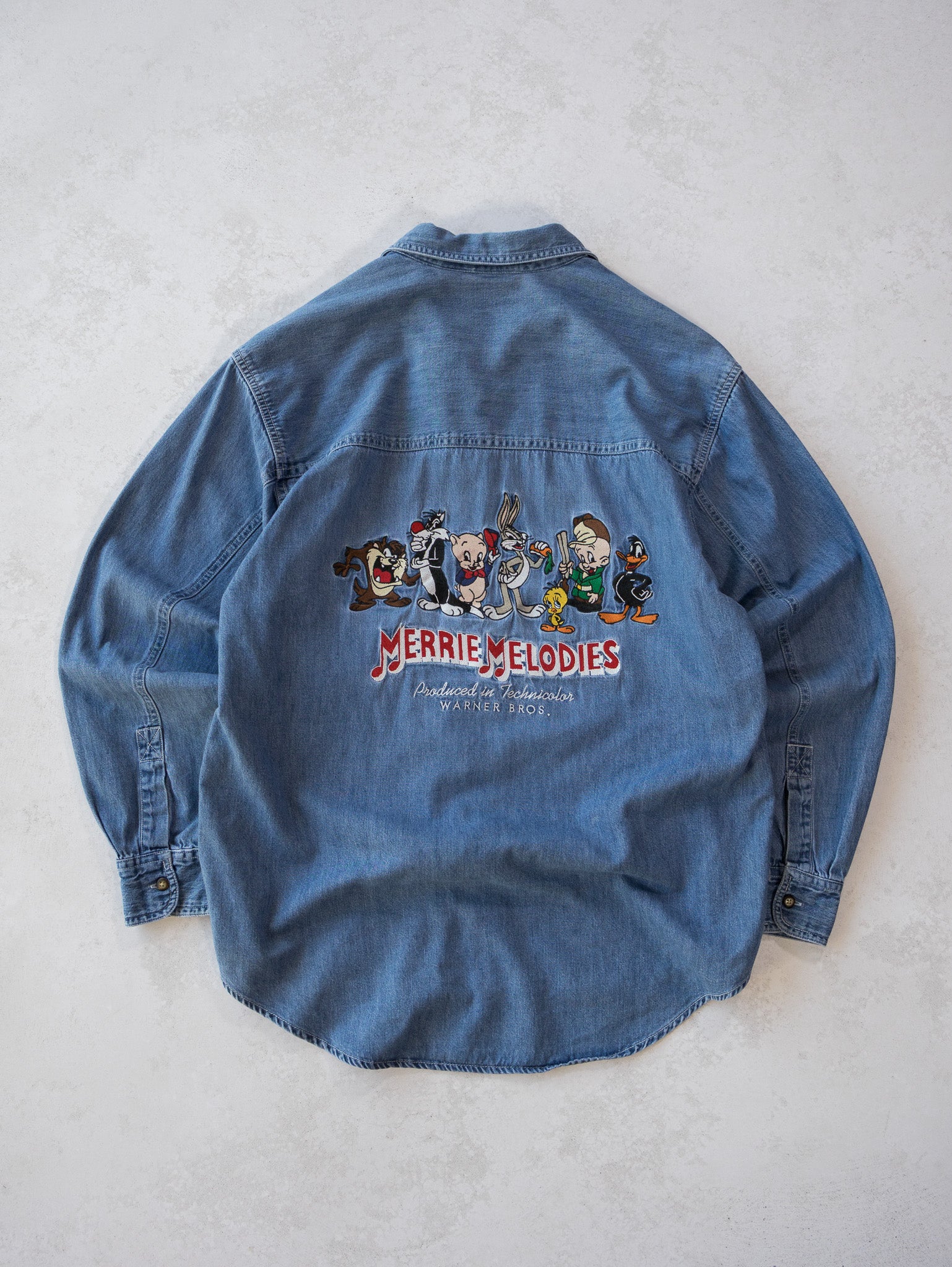 Vintage Warner Bros Looney Tunes Denim Shirt (L)