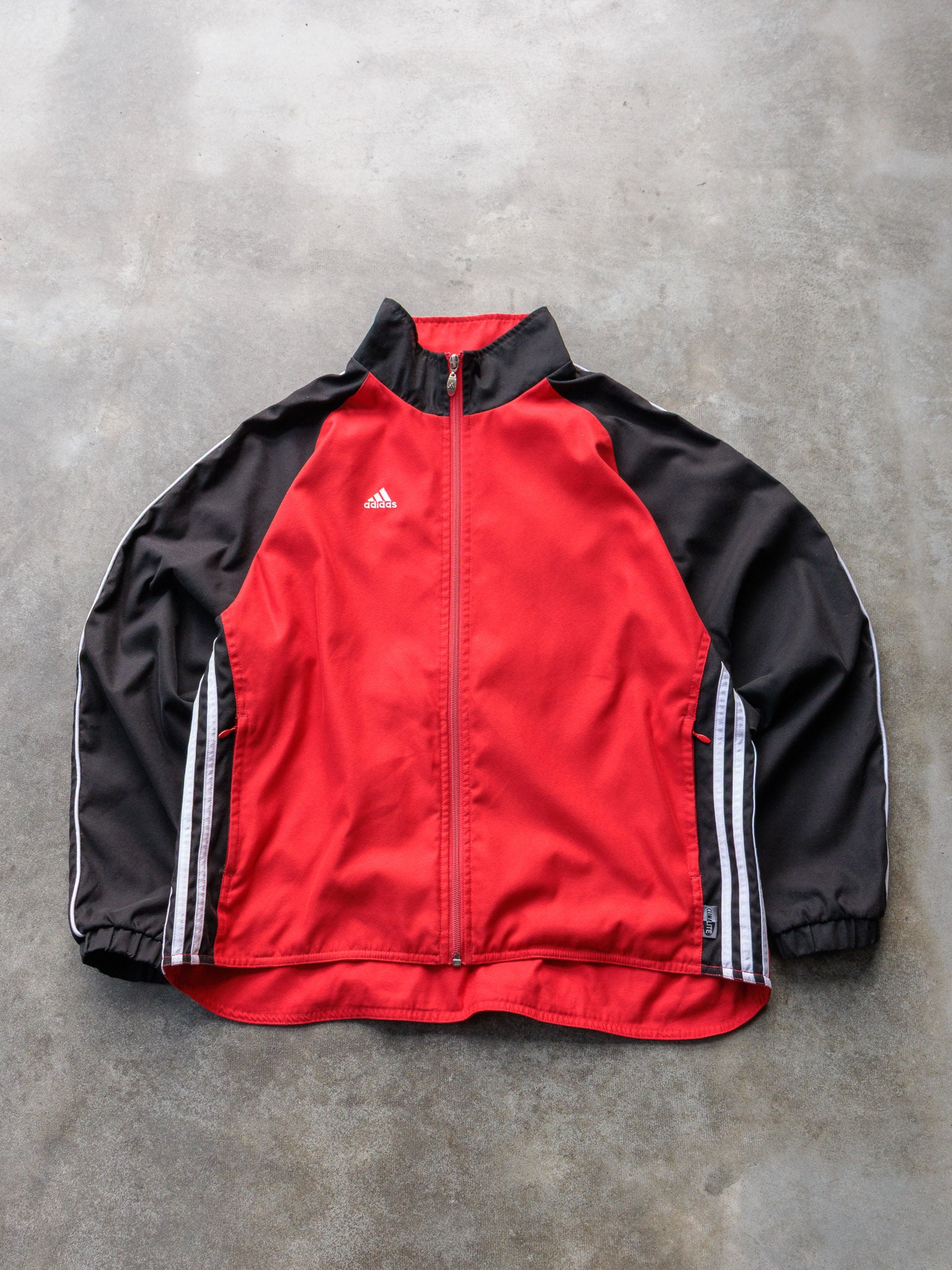 Vintage 00s Red & Black Adidas Zip Track Jacket (L)