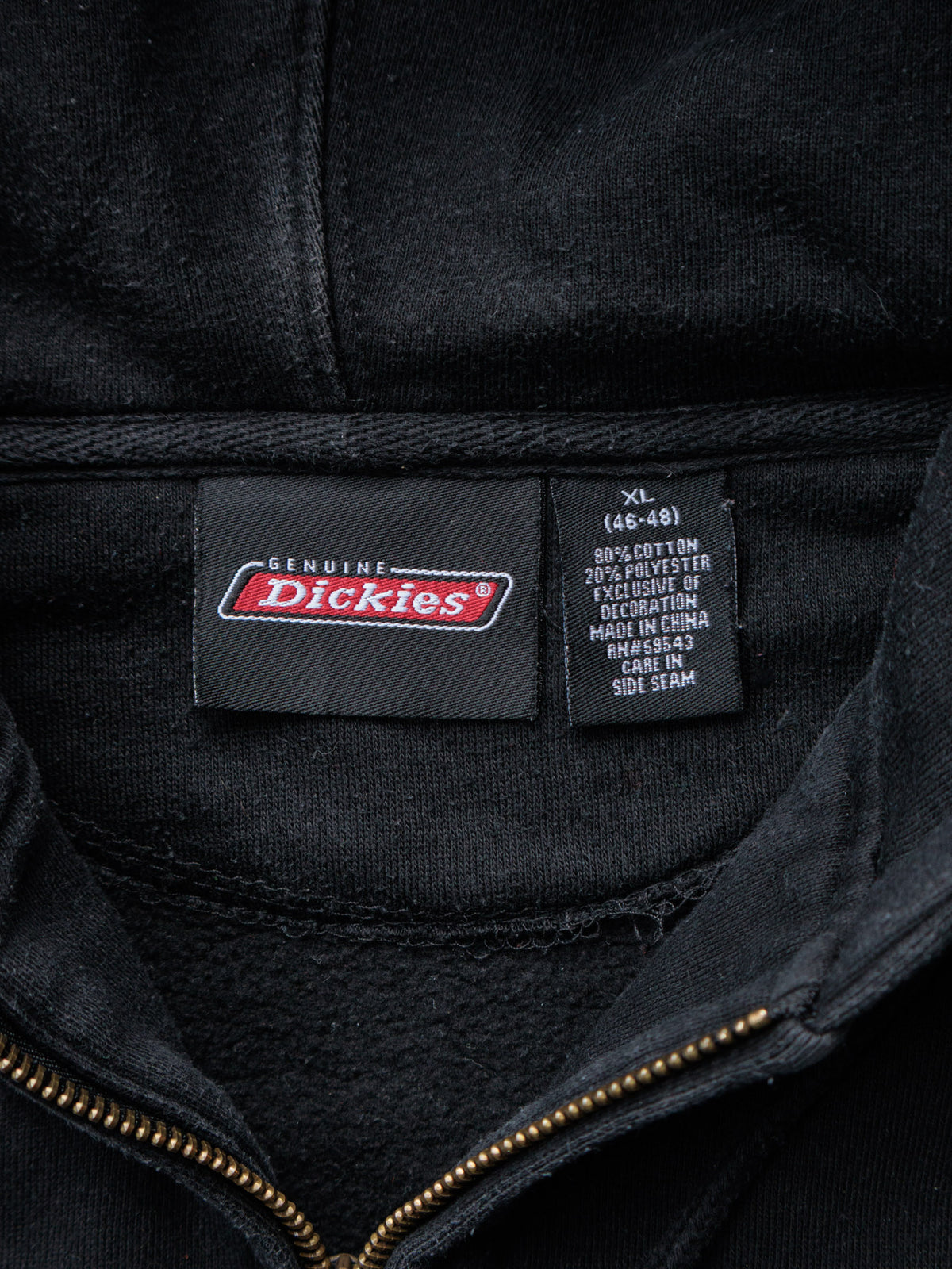 Vintage Black Dickies Full Zip Hoodie (XL)