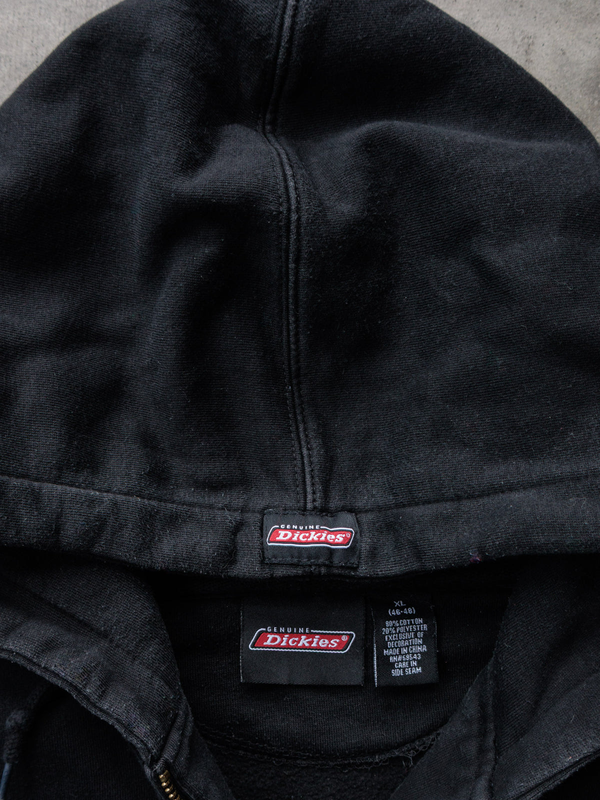 Vintage Black Dickies Full Zip Hoodie (XL)