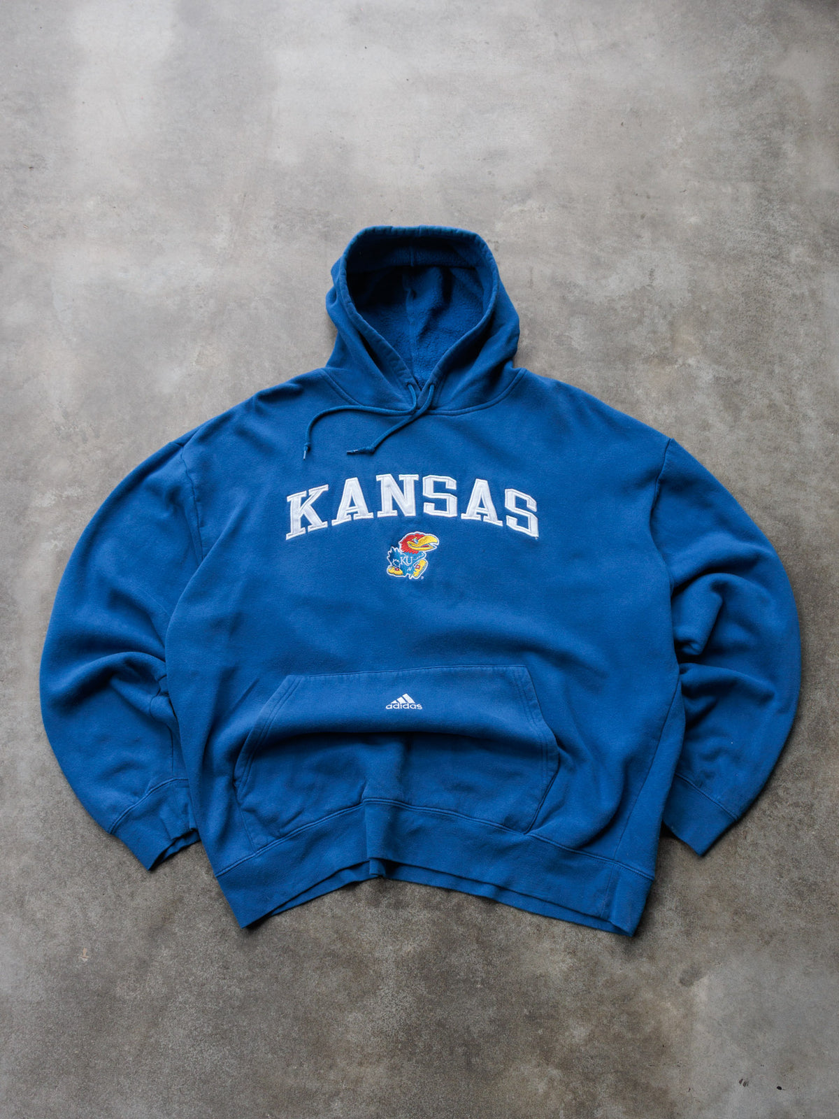 Vintage 00s Blue Kansas Jayhawks Adidas Hoodie (L)
