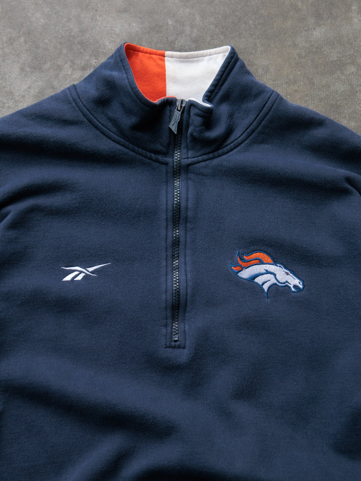 Vintage 90s Navy Reebok Denver Broncos Quarter Zip (L)