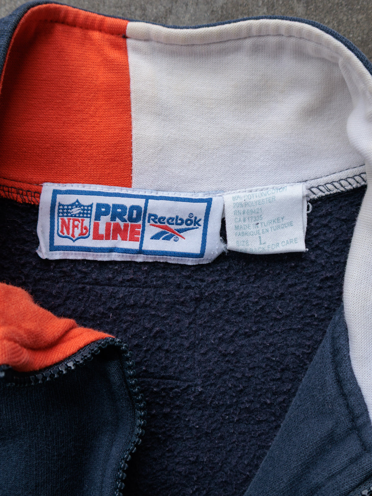 Vintage 90s Navy Reebok Denver Broncos Quarter Zip (L)