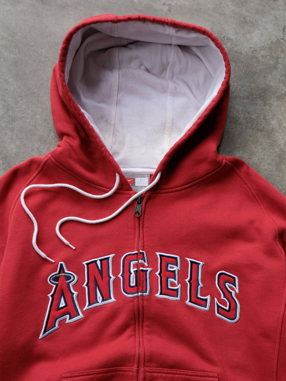 Vintage 00s Red Nike Angels Full Zip Hoodie (L)