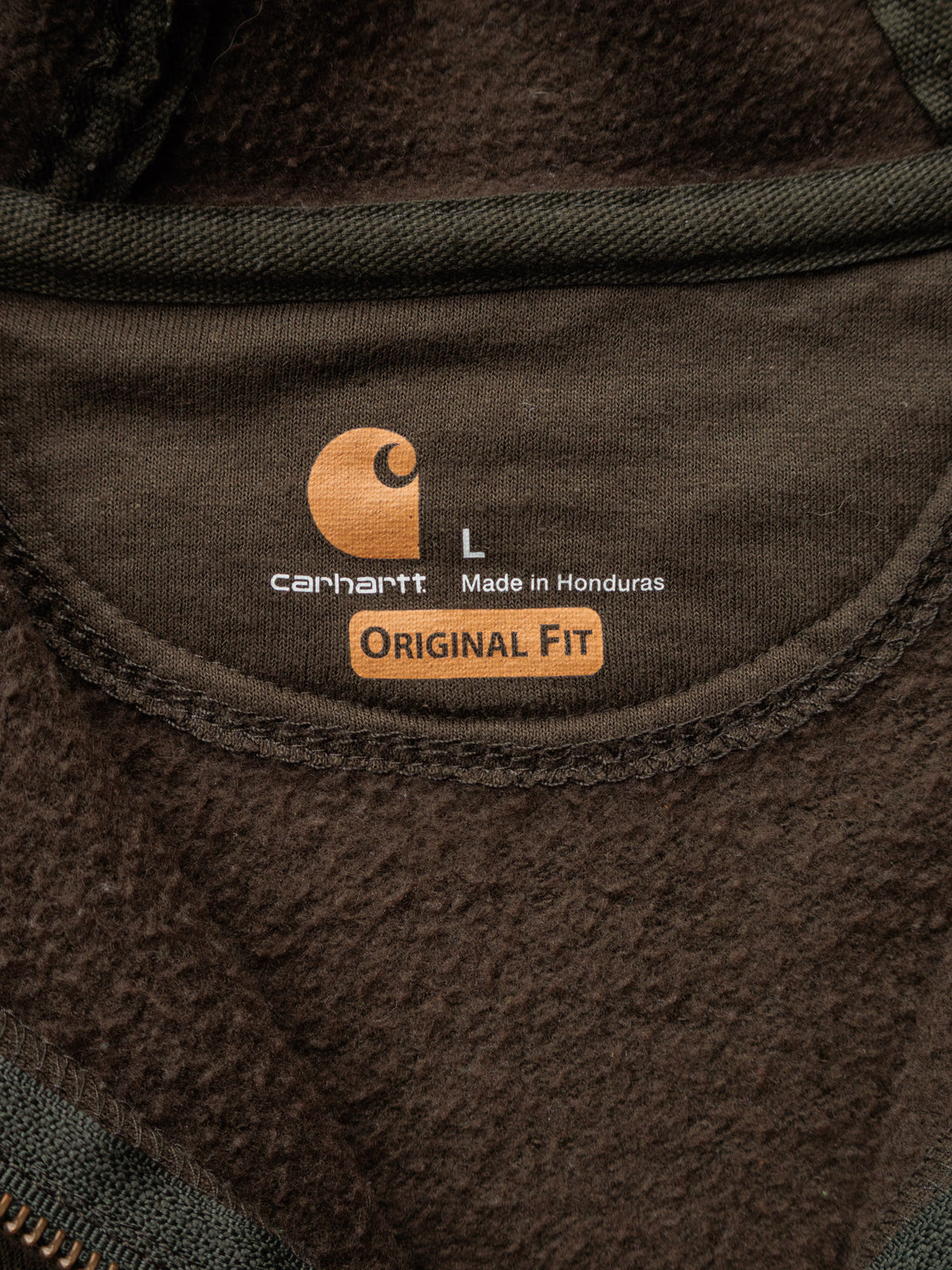 Vintage Brown Carhartt Full Zip Hoodie (L)