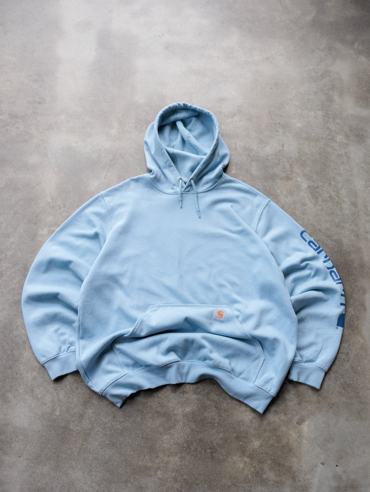 Vintage Blue Carhartt Hoodie (XL)