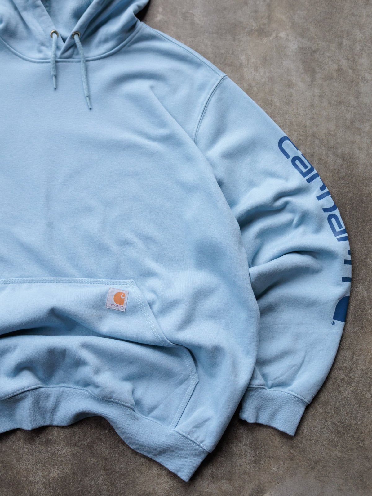 Vintage Blue Carhartt Hoodie (XL)