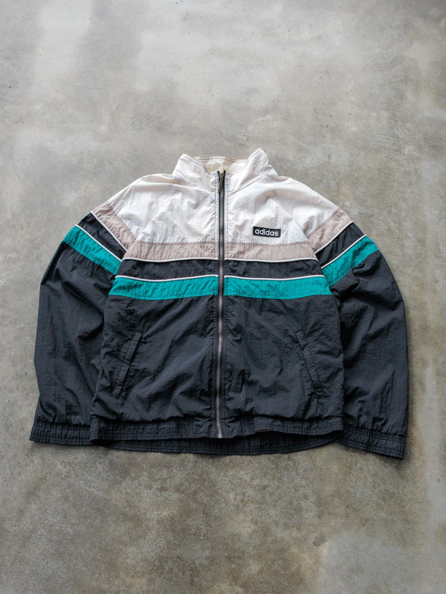 Vintage 90s Colourblock Adidas Windbreaker (L)