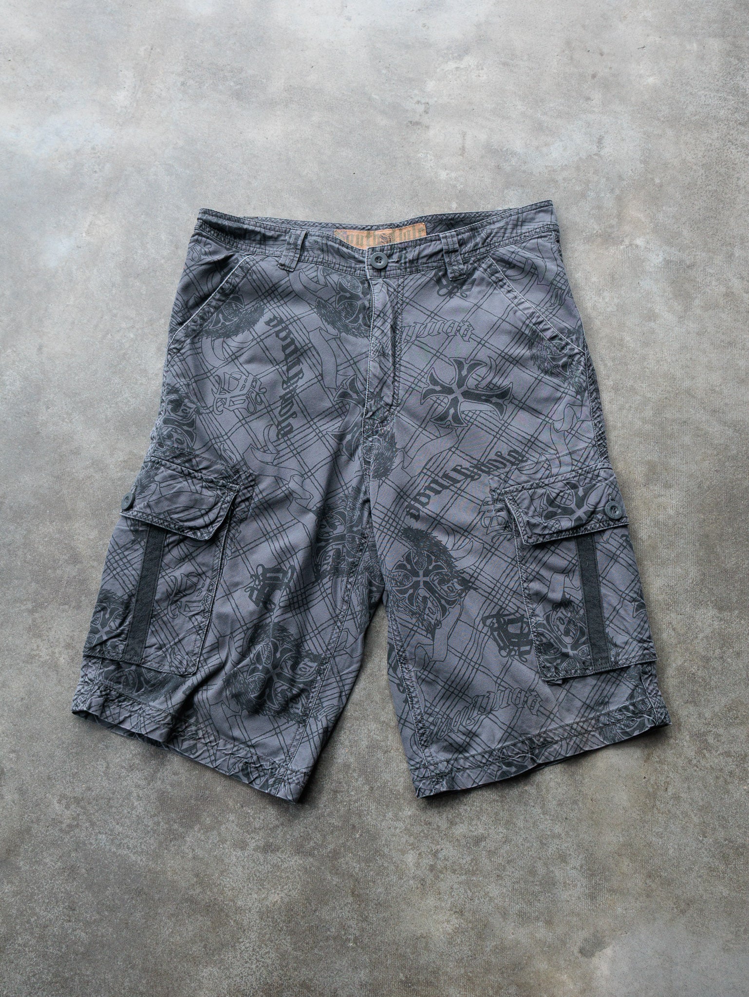 Vintage Southpole All Over Print Cargo Shorts (W32)