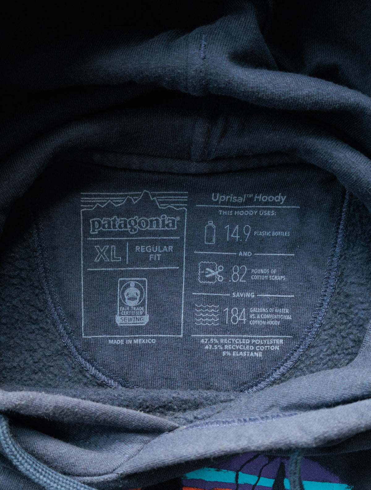 Vintage Navy Patagonia Bison Hoodie (XL)