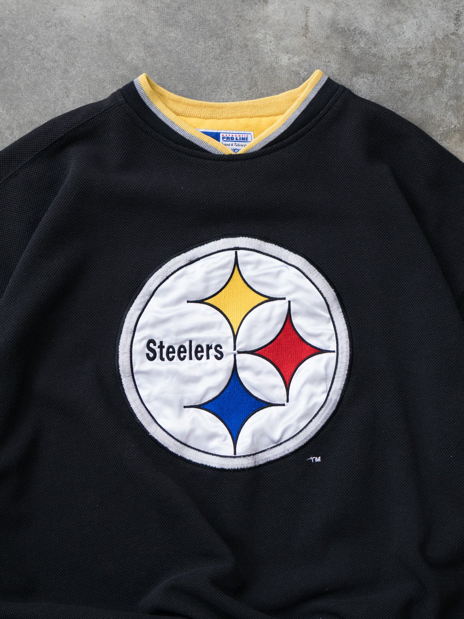 Vintage Pittsburgh Steelers Waffle Knit Sweatshirt (XL)