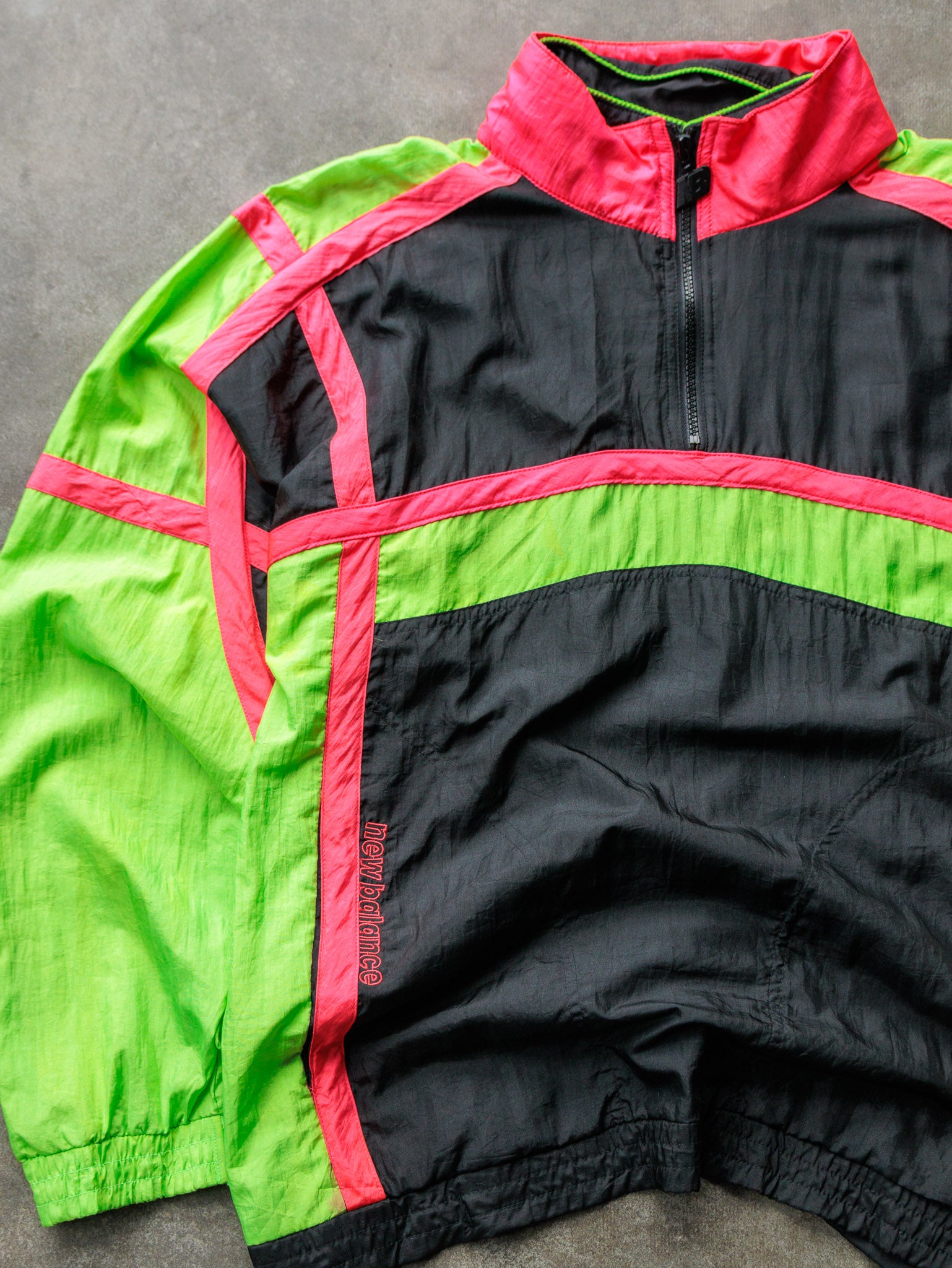 Vintage 90s Neon Colourblock New Balance Windbreaker (XL)