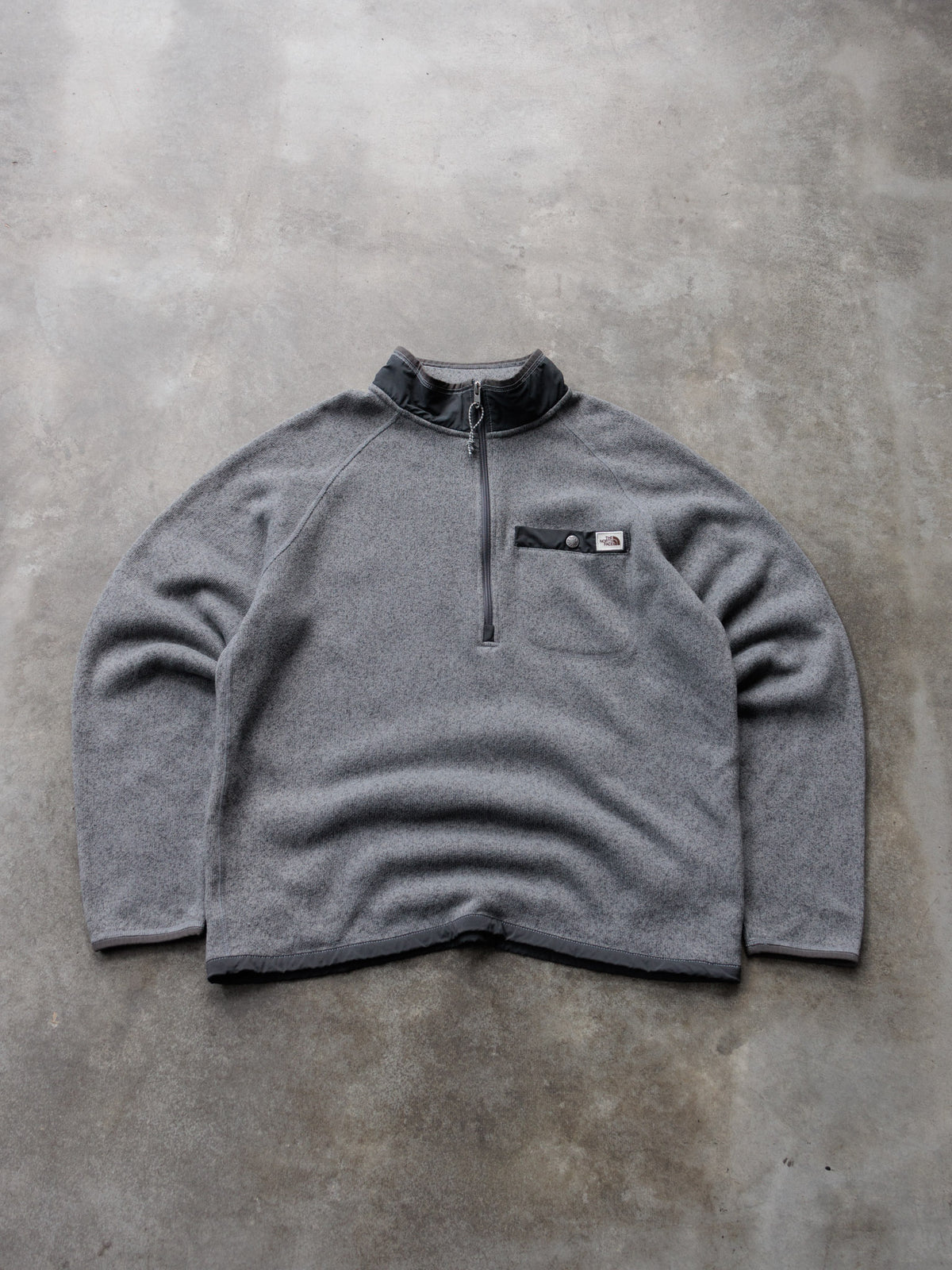 Vintage Grey The North Face Knit Quarter Zip (L)