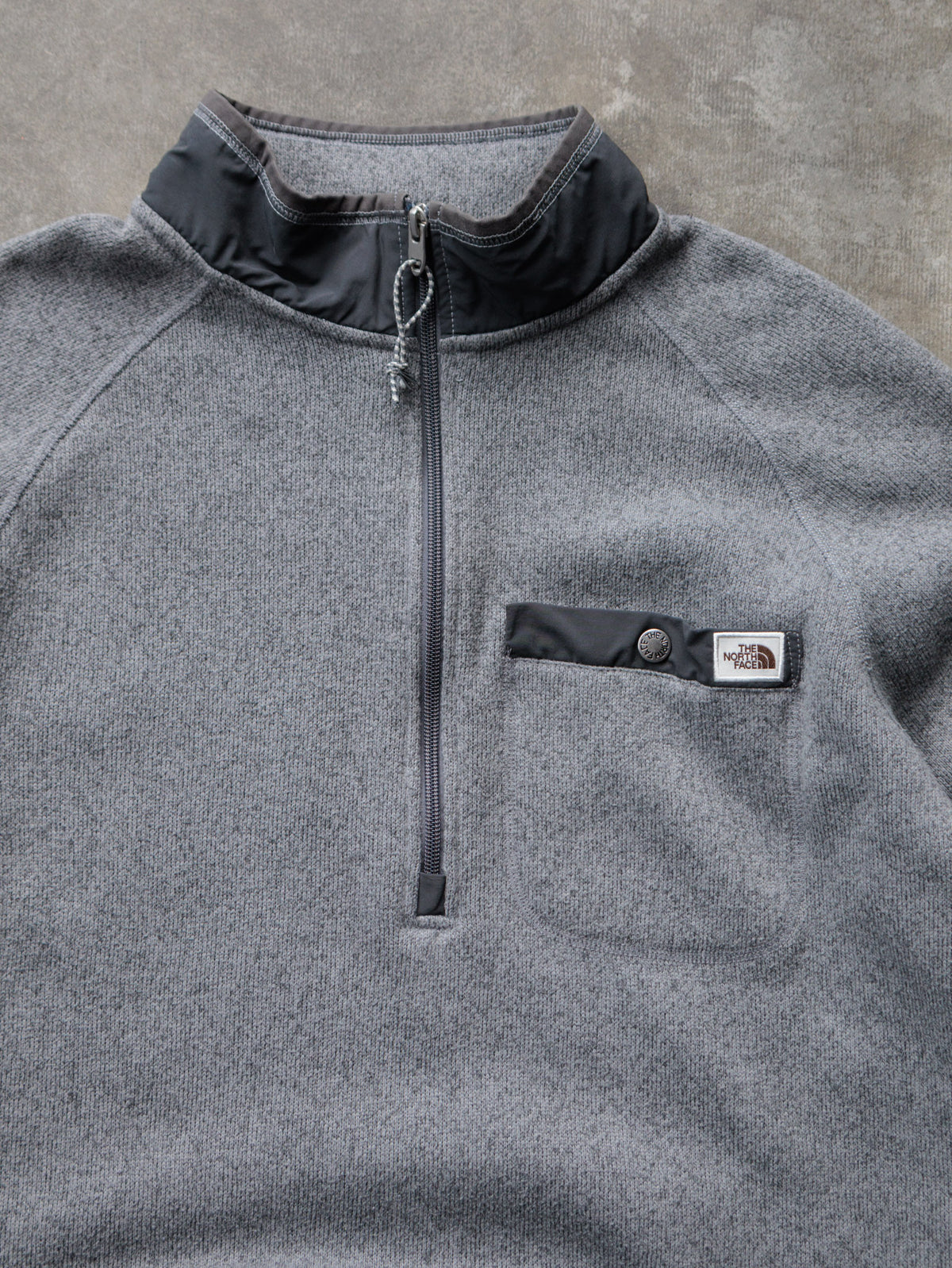 Vintage Grey The North Face Knit Quarter Zip (L)