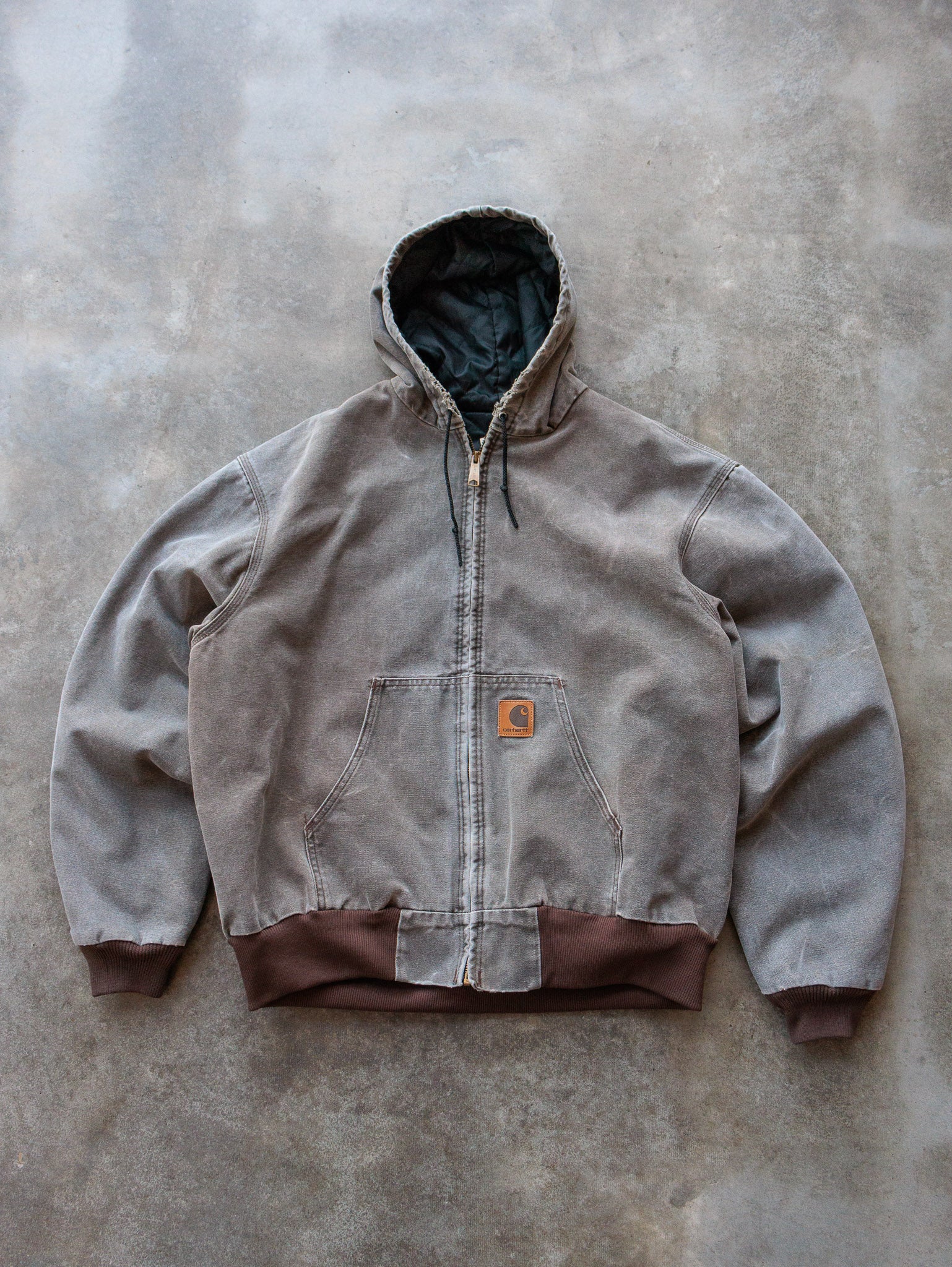 Vintage 90s Brown Carhartt JQ282 Quilted Nylon Lined Active Jacket (XL)