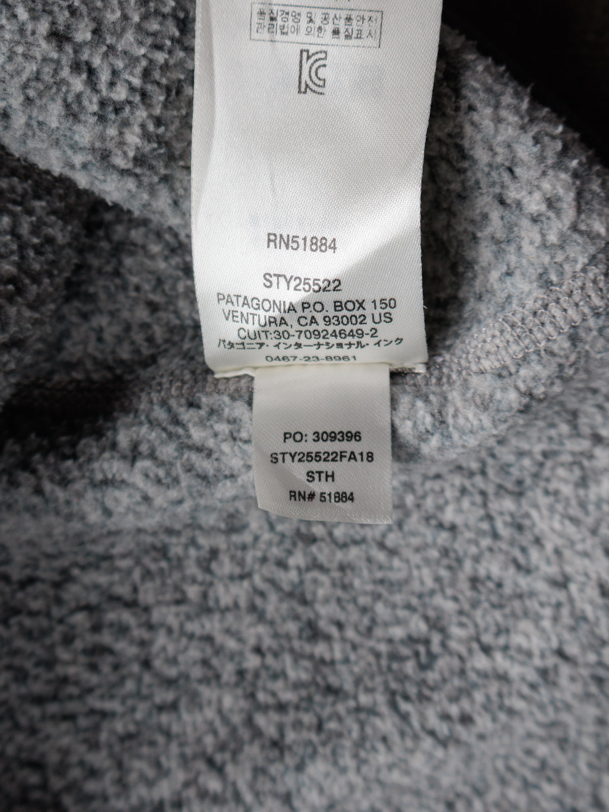 Grey Patagonia Fleece Quarter Zip (L)