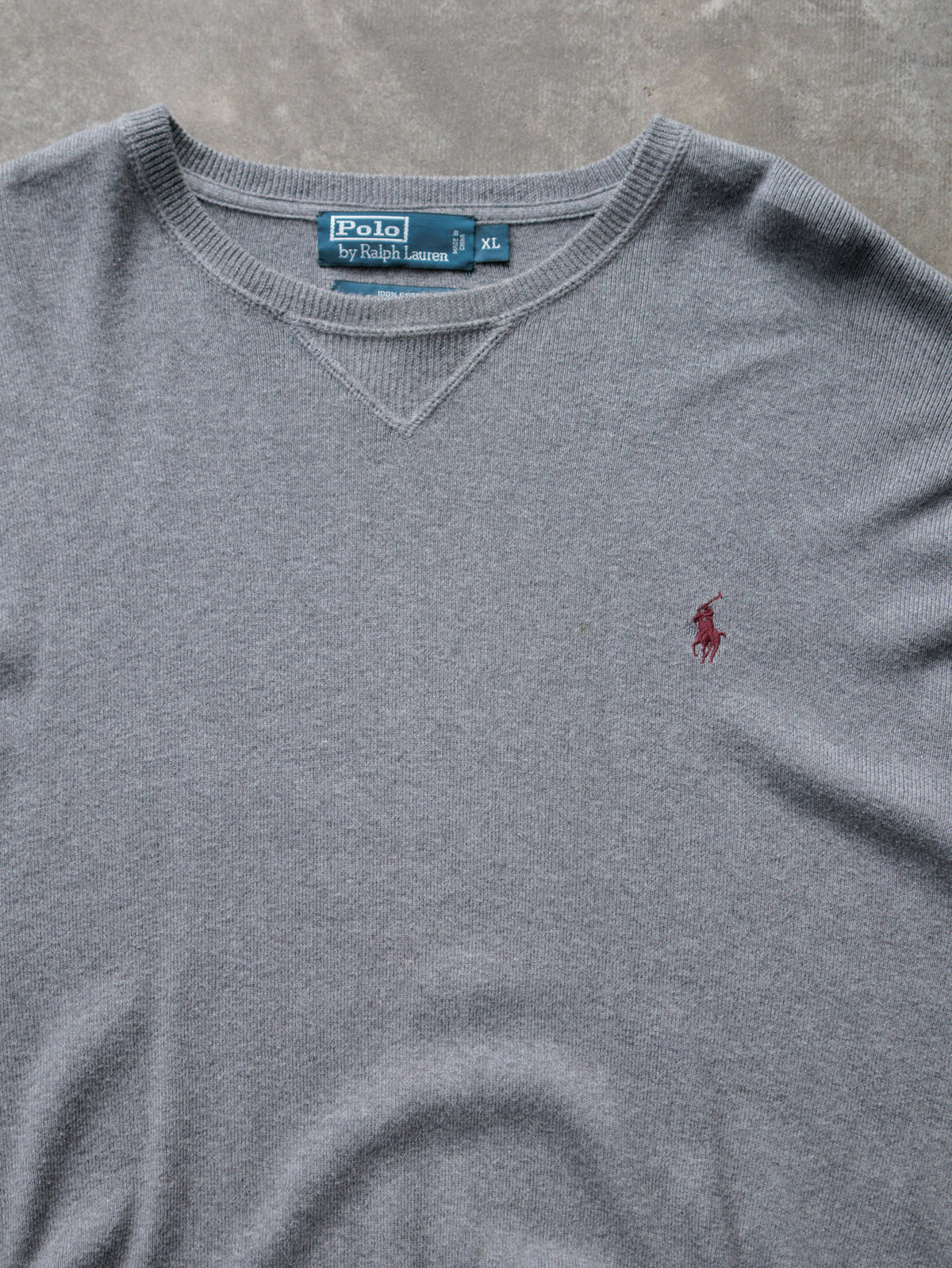 Vintage 00s Grey Polo Ralph Lauren Sweatshirt (XL)