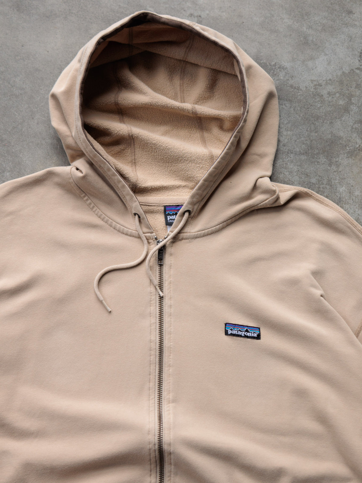 Vintage Beige Patagonia Full Zip Hoodie (XL)