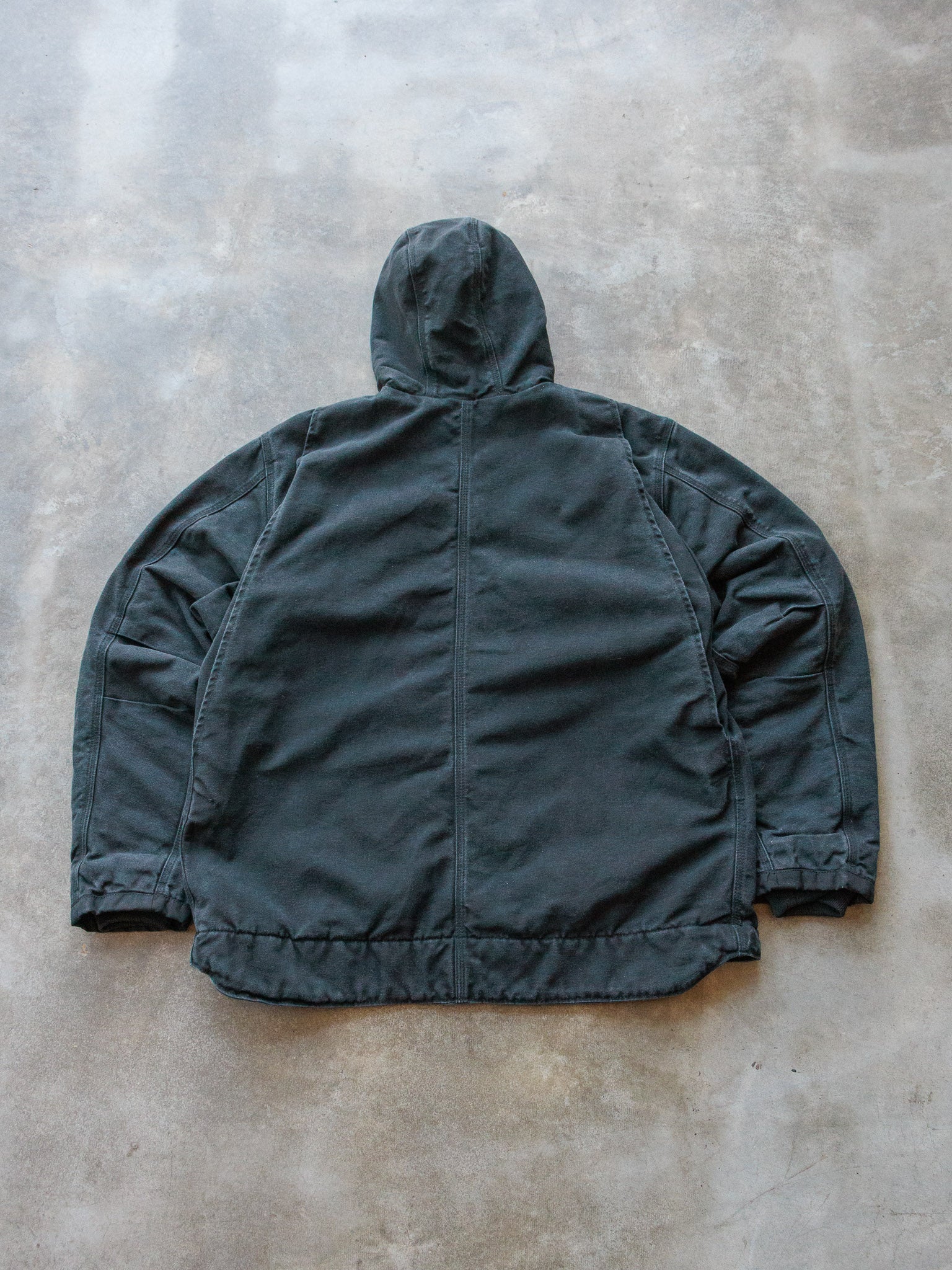 Vintage Black Carhartt Sherpa Lined Hooded Shirt Jacket (L)