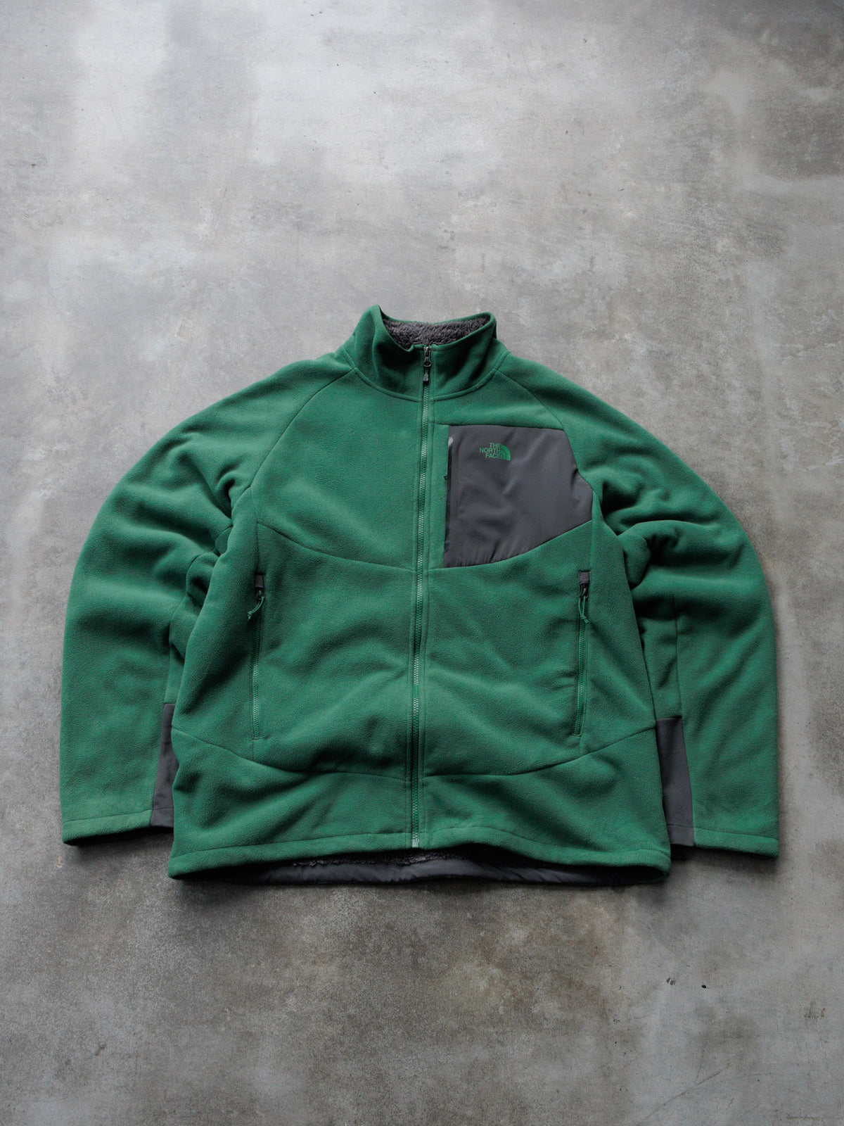 Vintage Green The North Face Fleece Jacket (XL)