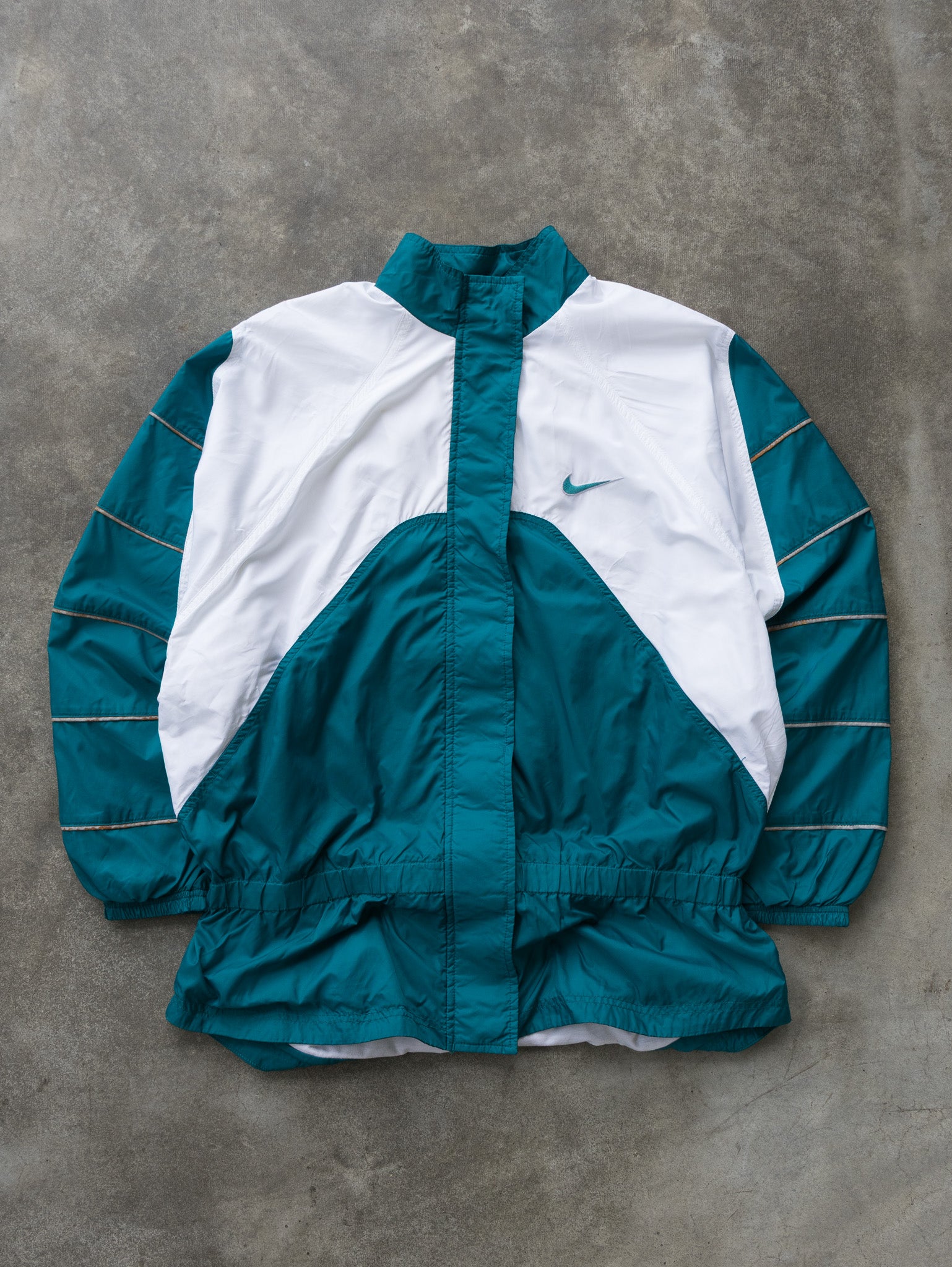 Vintage Teal and White Nike Windbreaker Jacket (12-14Y)