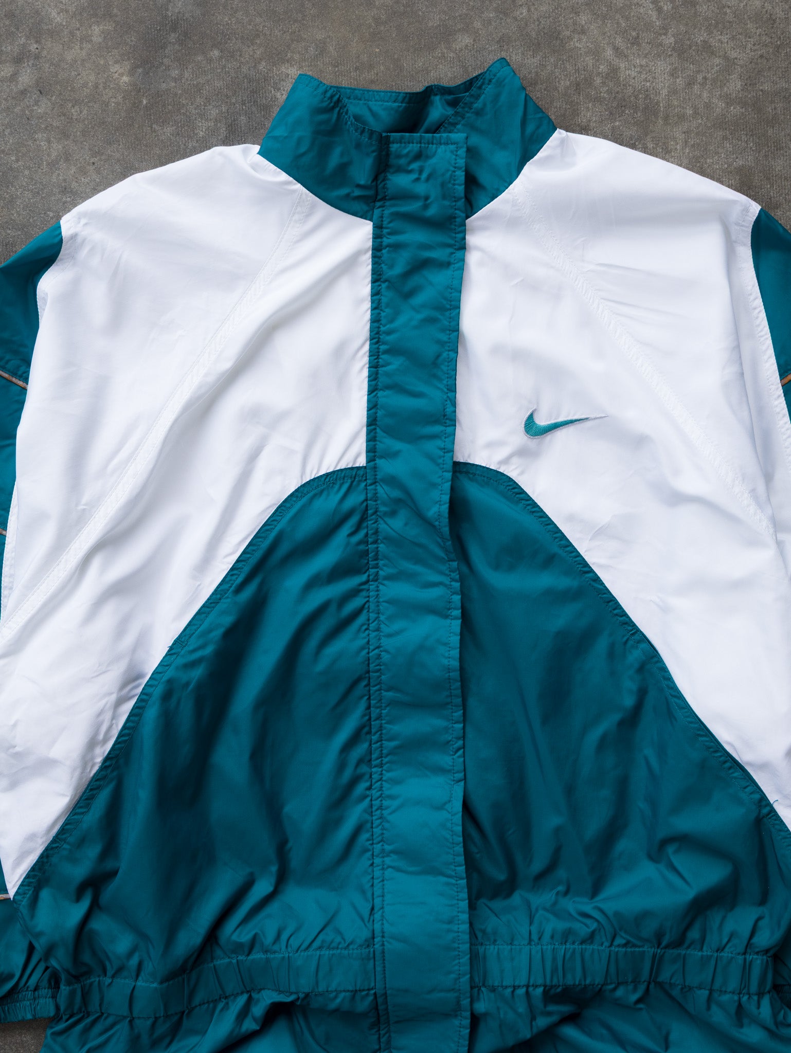 Vintage Teal and White Nike Windbreaker Jacket (12-14Y)