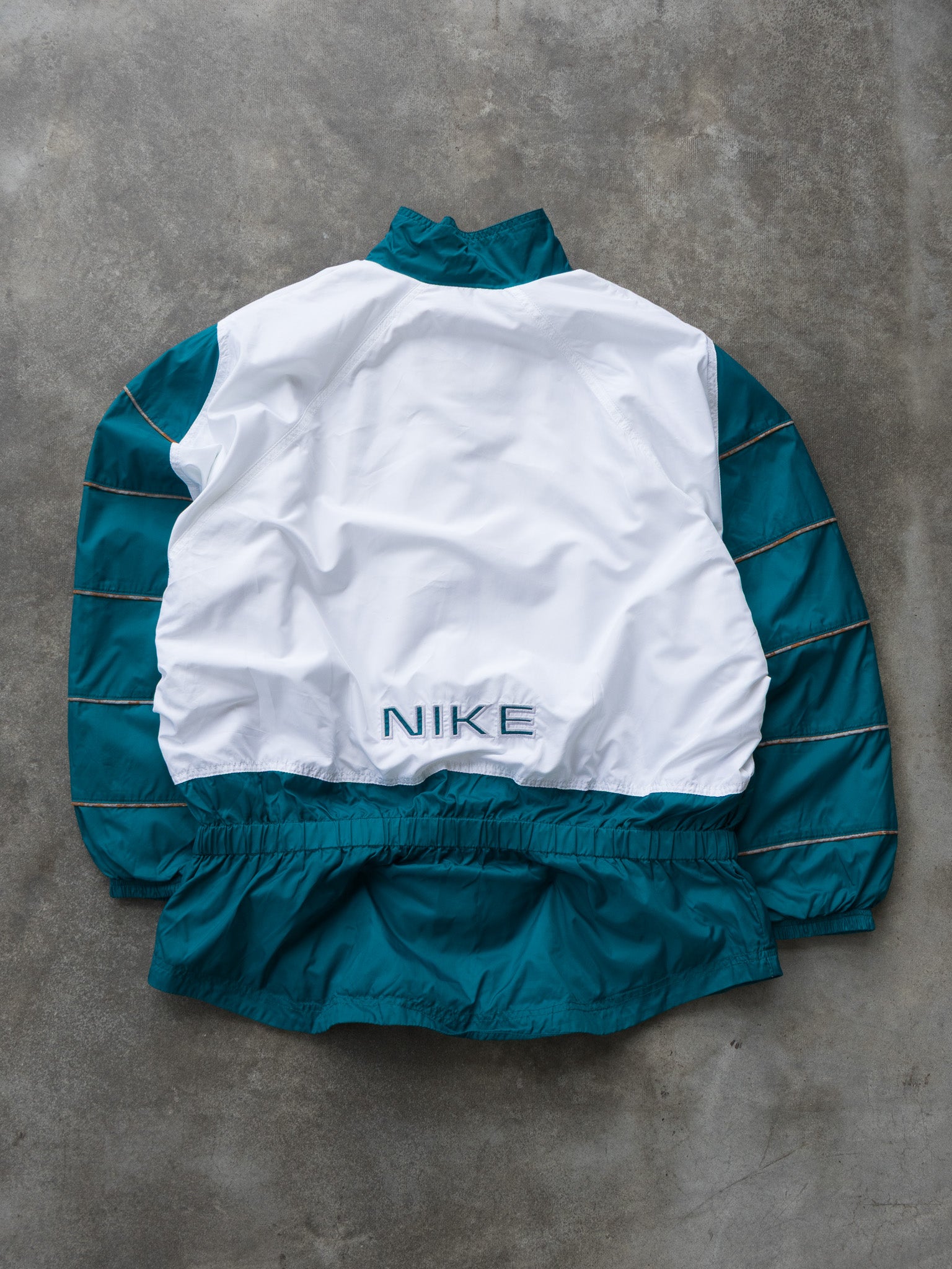 Vintage Teal and White Nike Windbreaker Jacket (12-14Y)