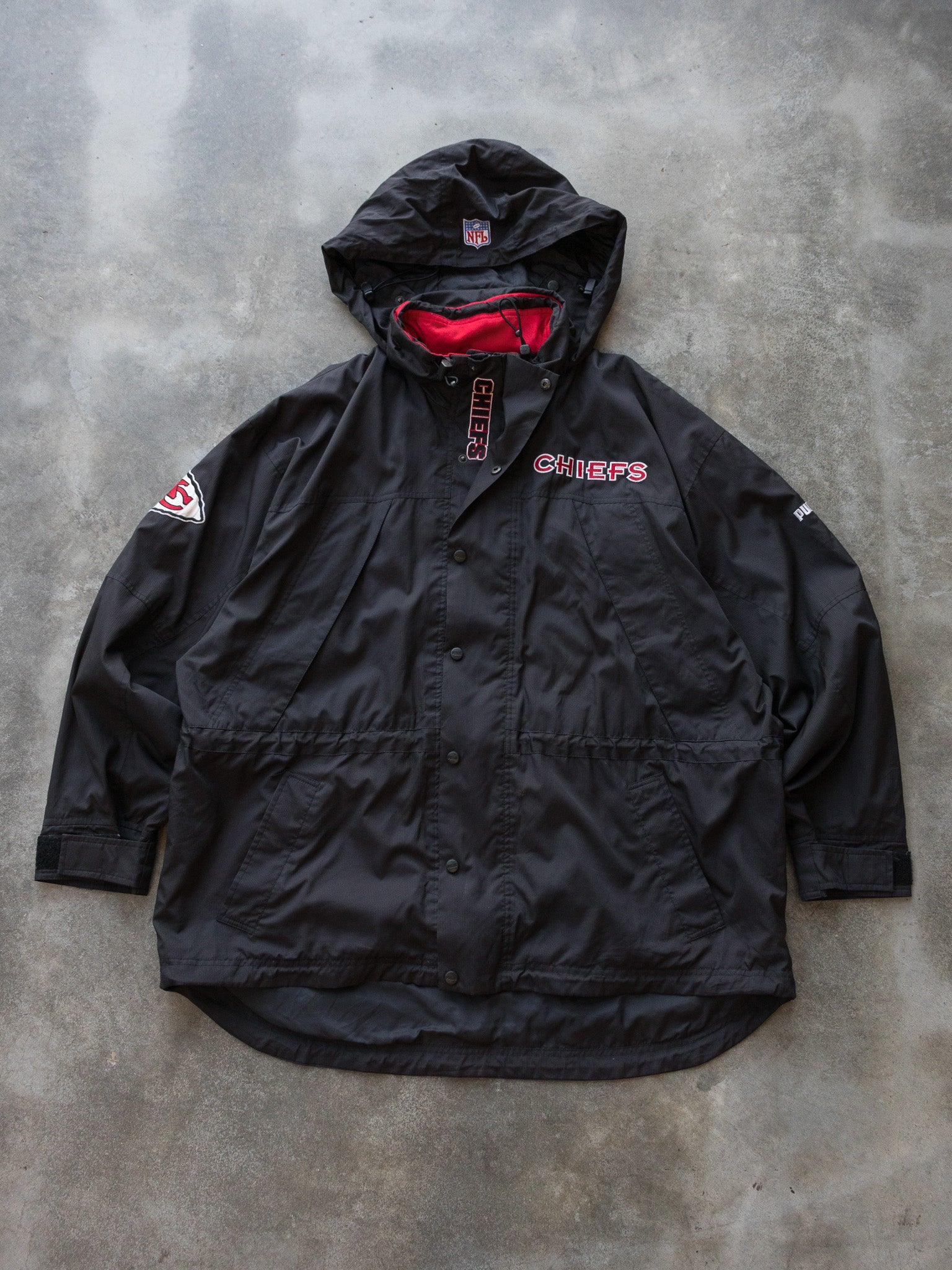 Vintage Black Kansas City Chiefs NFL Jacket (2XL)