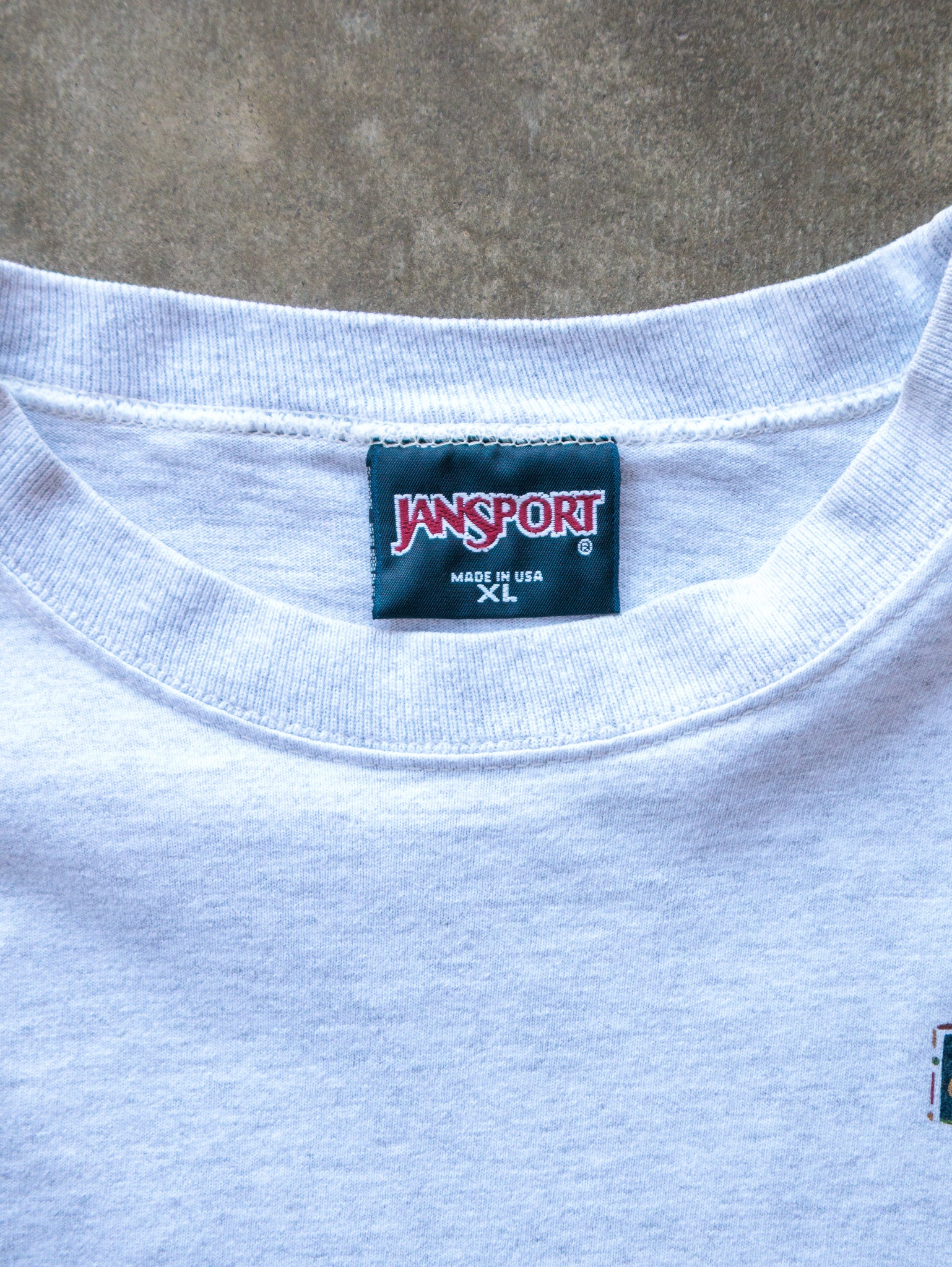 Vintage 90s Light Grey Jansport Get Going Graphic Tee (XL)