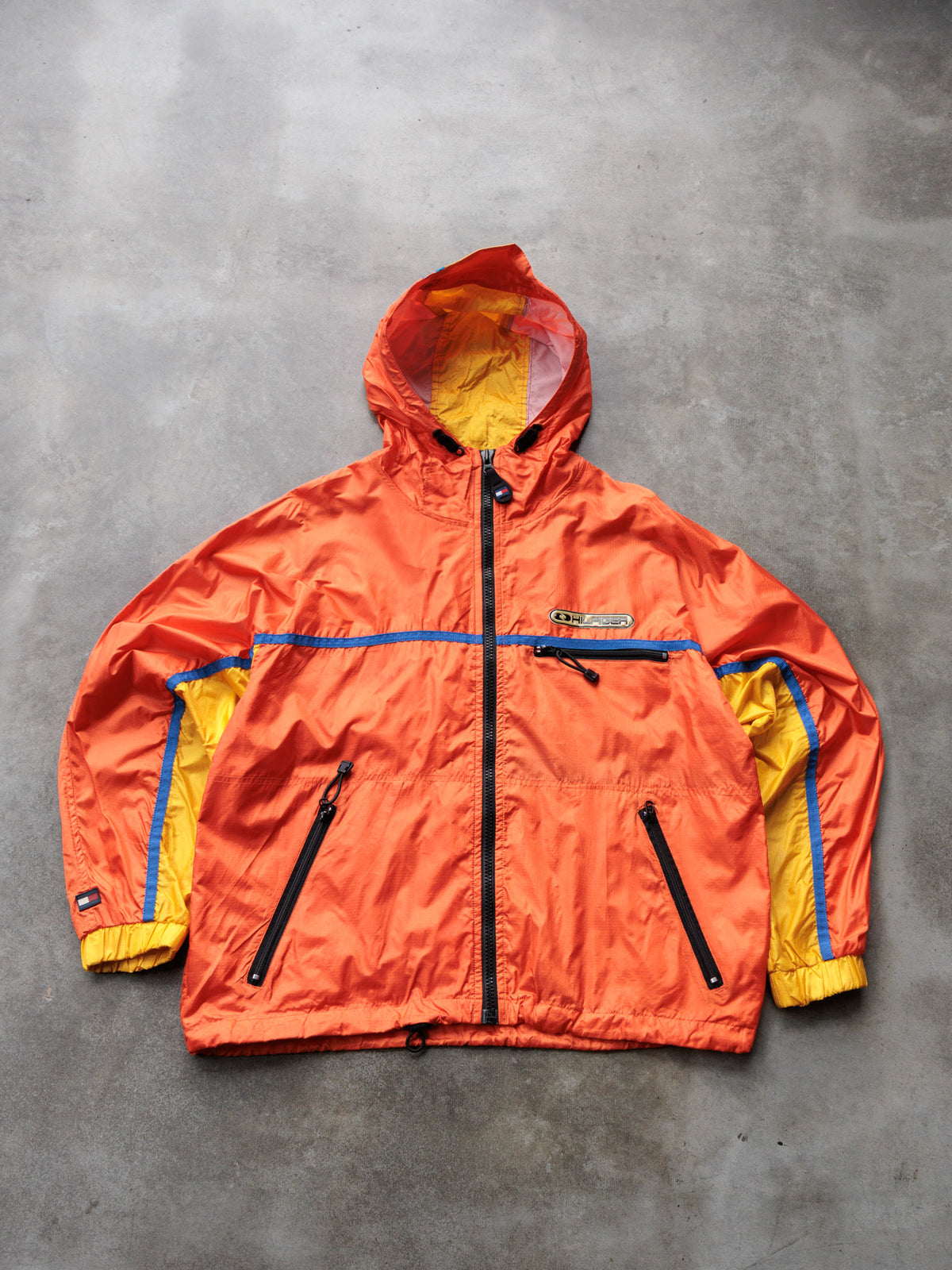 Vintage 00s Orange Tommy Hilfiger Colourblock Windbreaker (S)