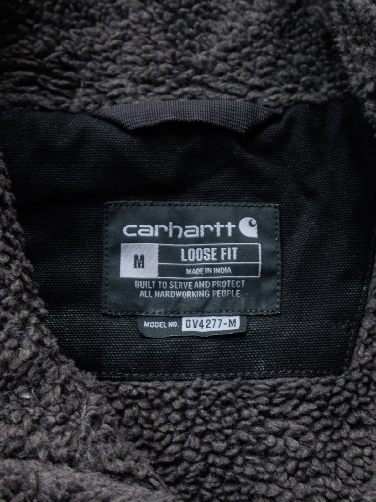 Vintage Black Carhartt Sherpa-Lined Vest (M)