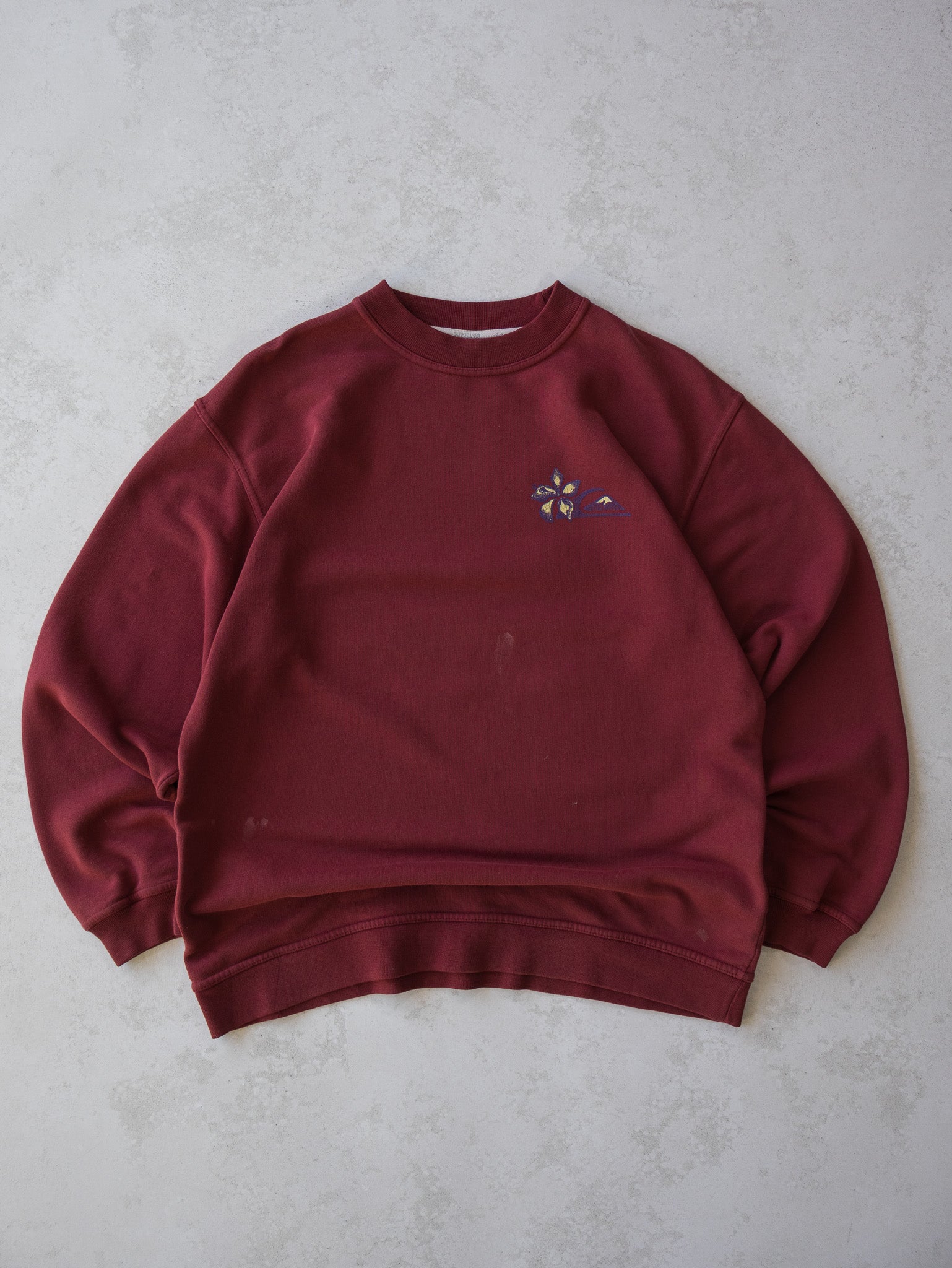 Vintage Quiksilver Floral Maroon Sweatshirt (L)