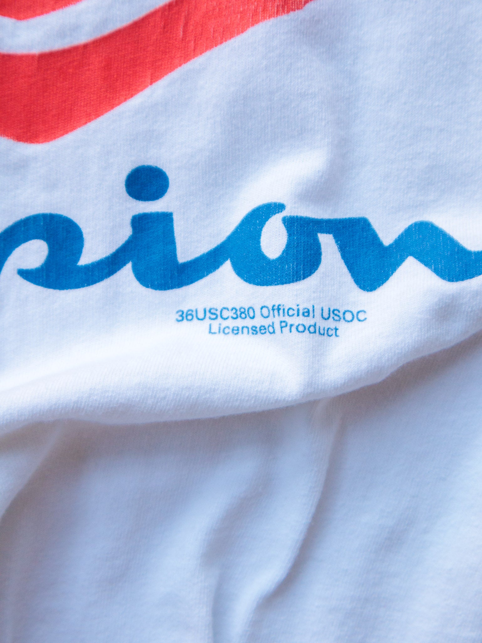 Vintage 90s White Champion USA Olympic Flag Tee (L)