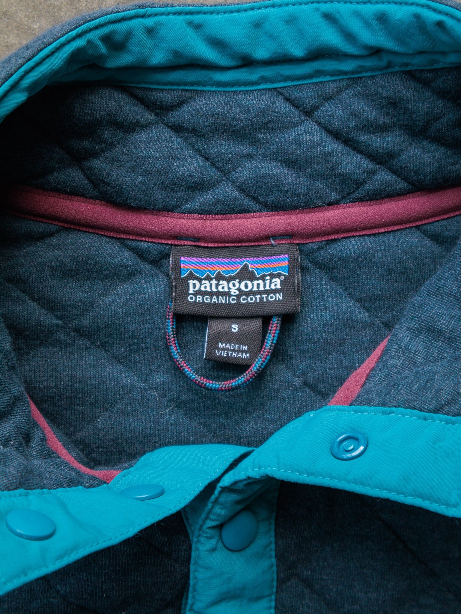Vintage Blue Patagonia Quilted Snap-T Pullover Sweatshirt (S)