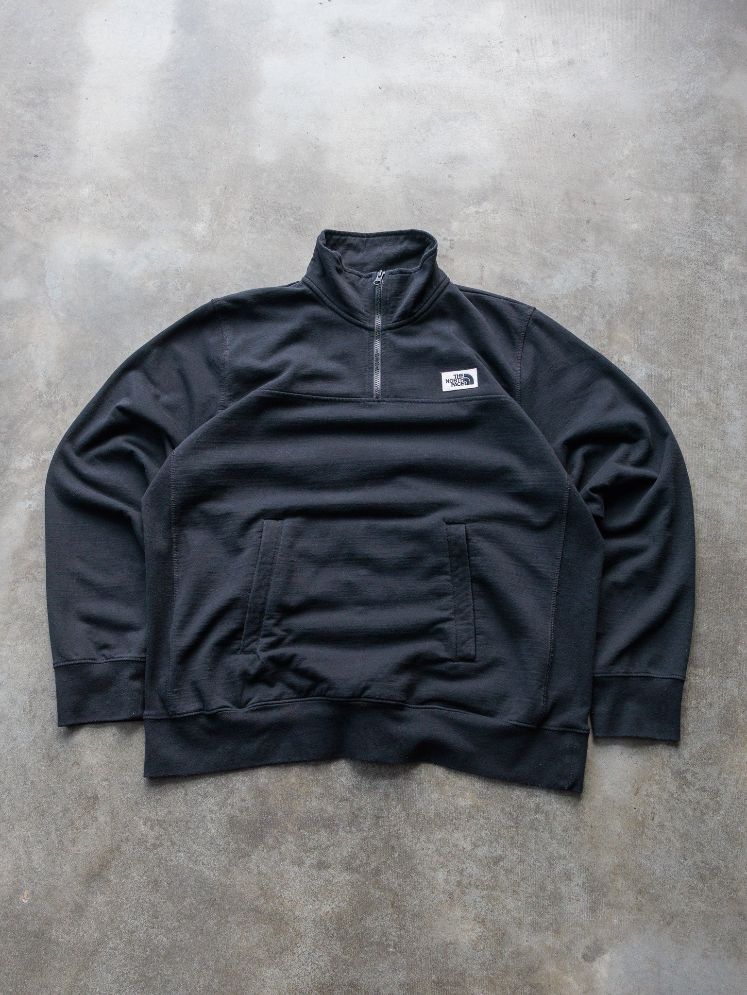 Vintage Black The North Face Quarter Zip Pullover Sweatshirt (XL)
