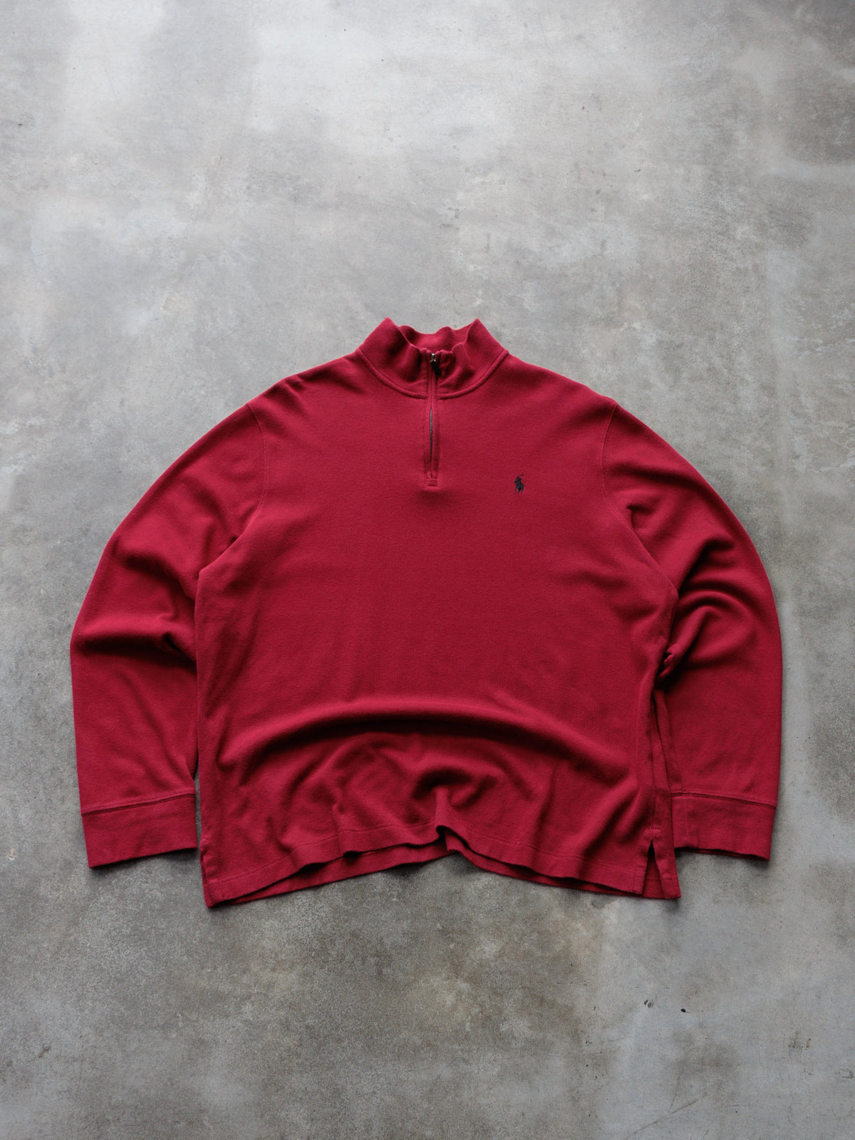 Vintage Red Polo Ralph Lauren Knit Quarter Zip (L)