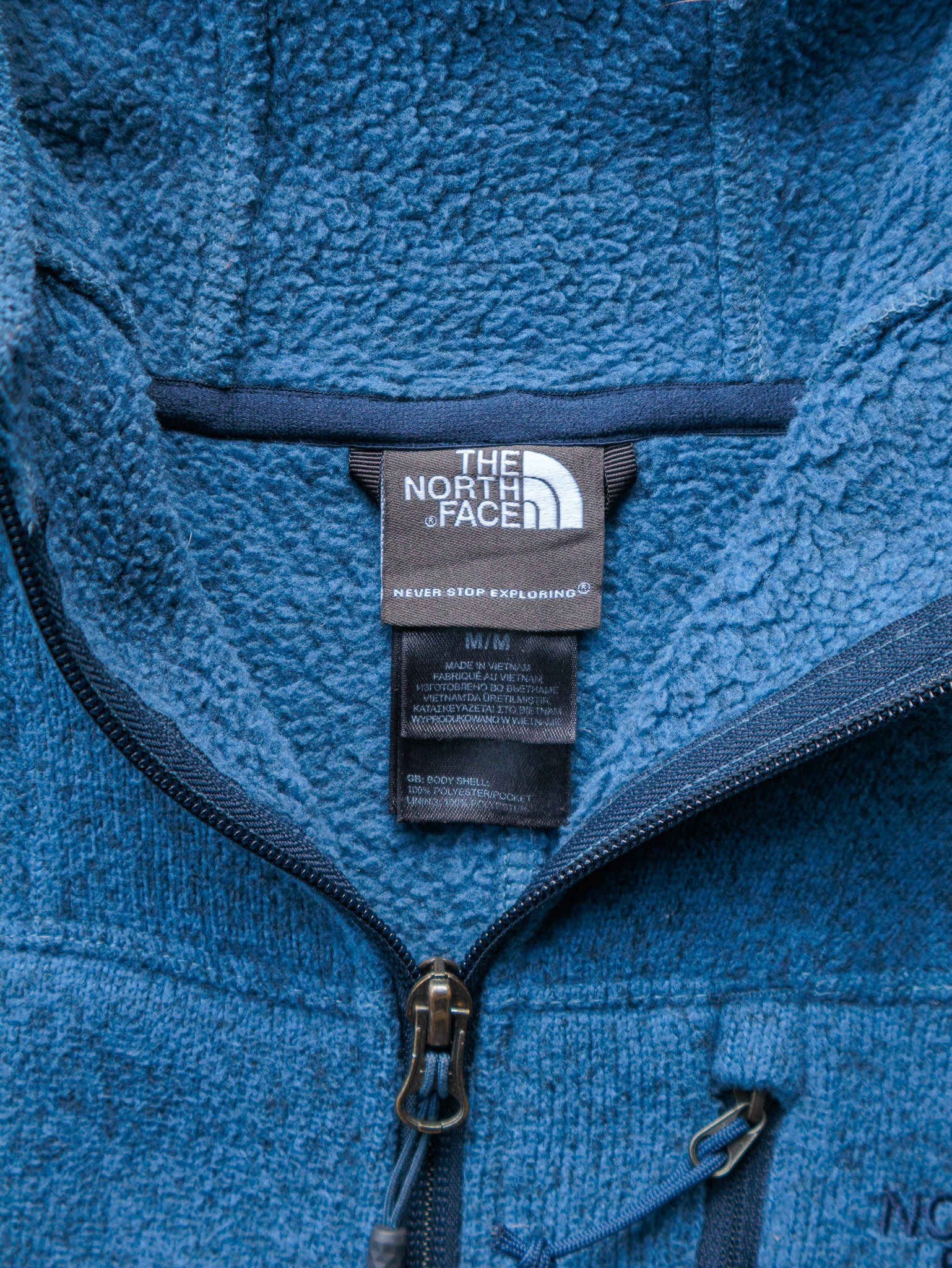 Vintage Blue The North Face Zip Fleece Hoodie (M)