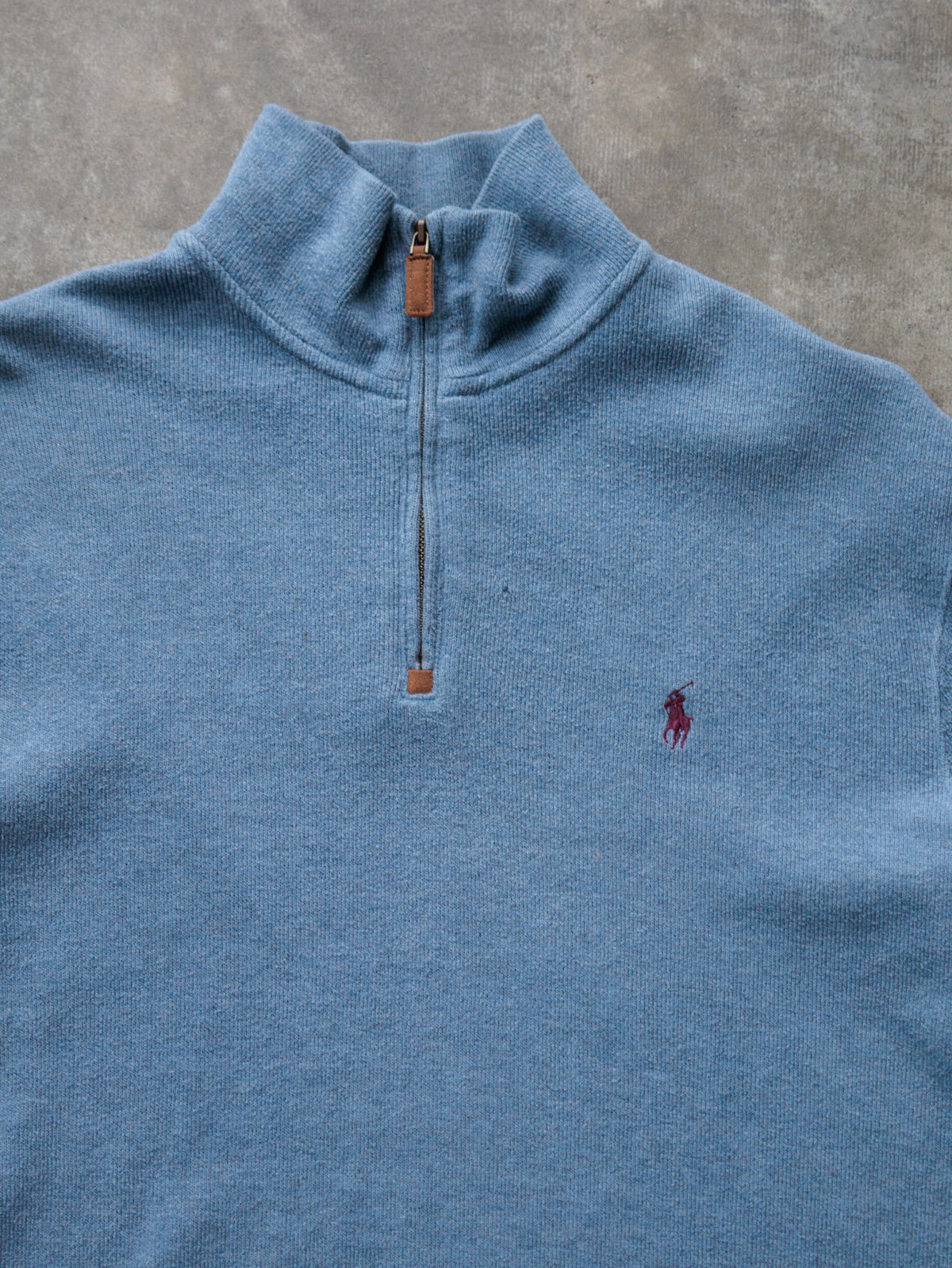 Vintage 00s Blue Polo Ralph Lauren Knit Quarter Zip (M)