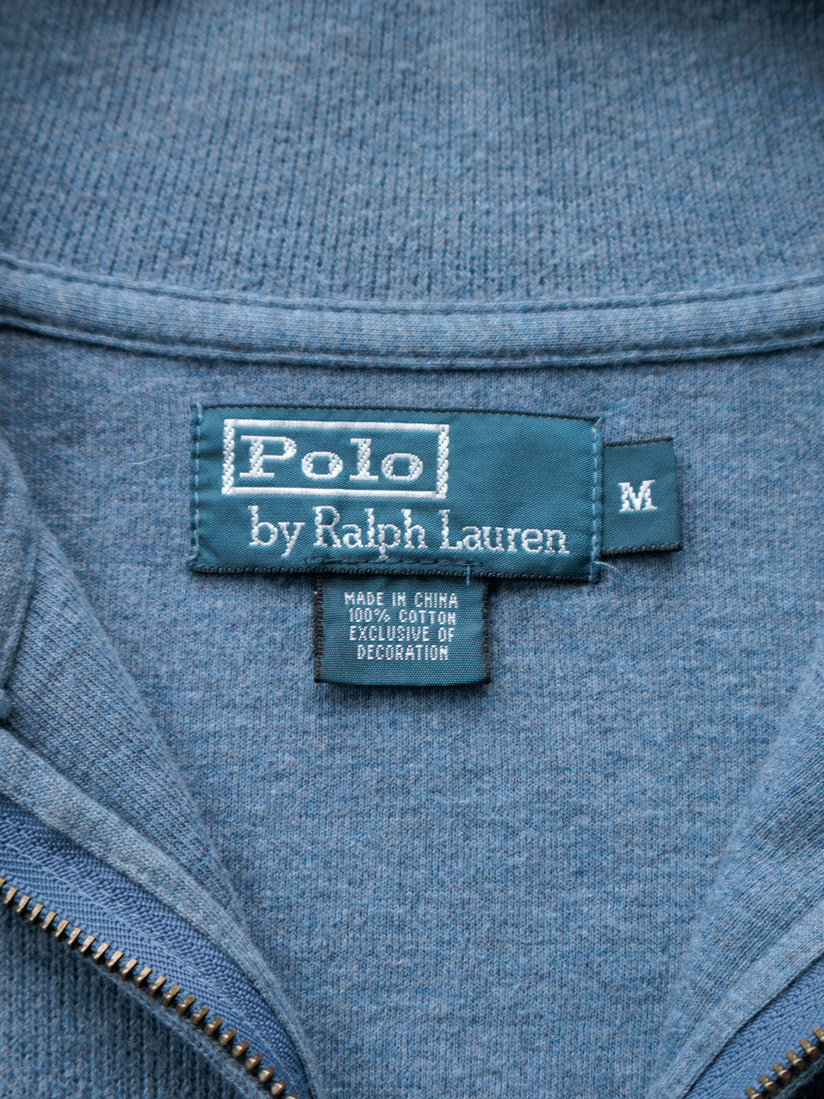 Vintage 00s Blue Polo Ralph Lauren Knit Quarter Zip (M)
