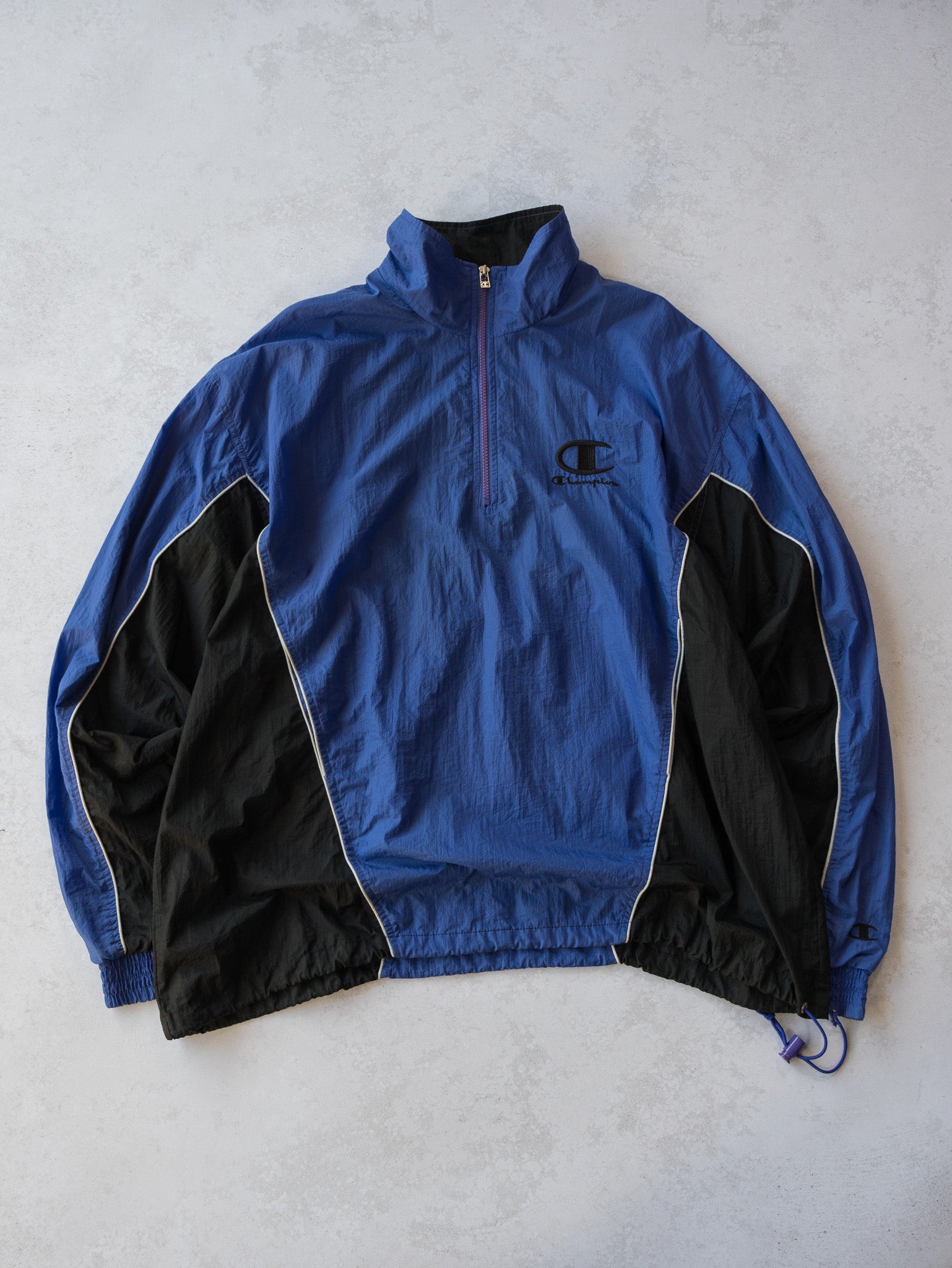 Vintage Champion Blue/Black Track Jacket (XL)