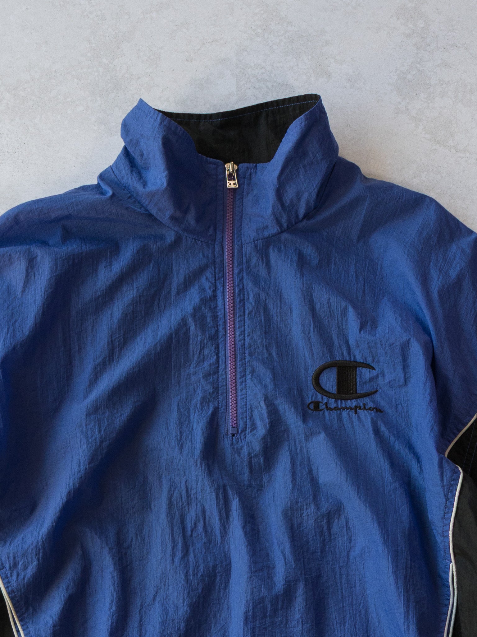 Vintage Champion Blue/Black Track Jacket (XL)